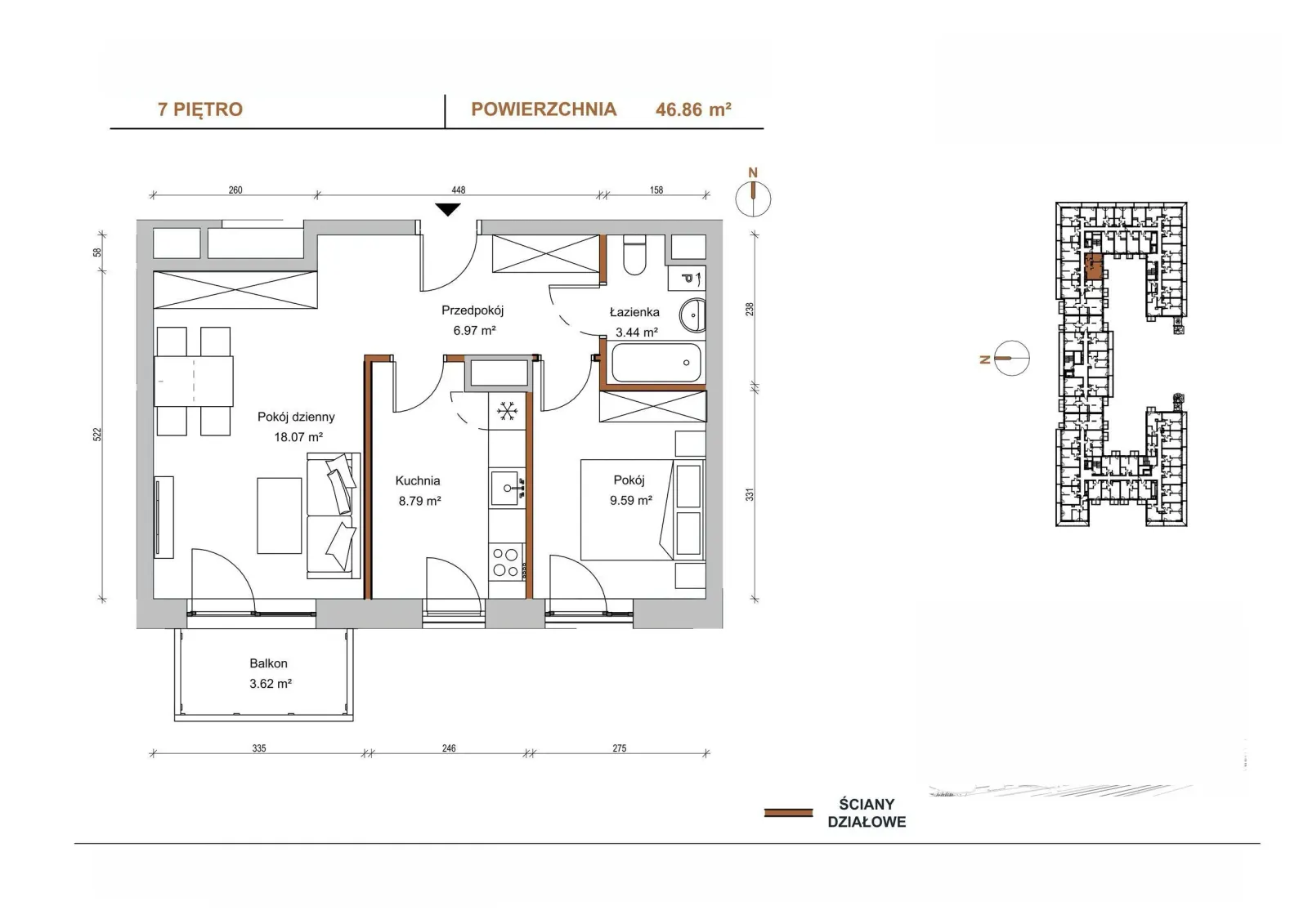 Floor plan: Apartment no. D/701