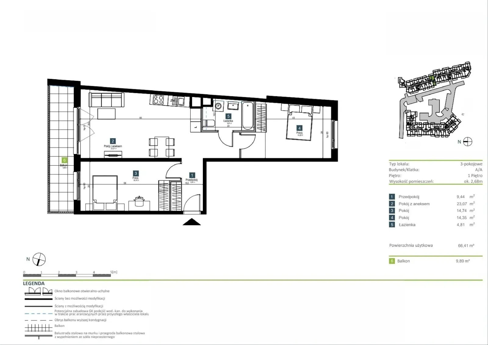 Floor plan: Apartment no. AA0109