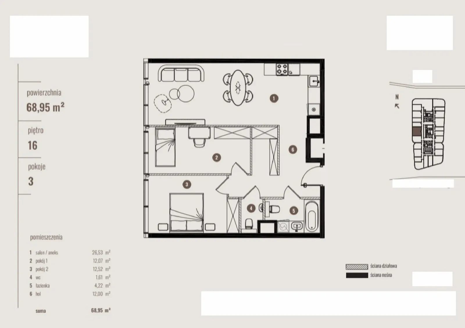 Floor plan: Apartment no. B/16.18