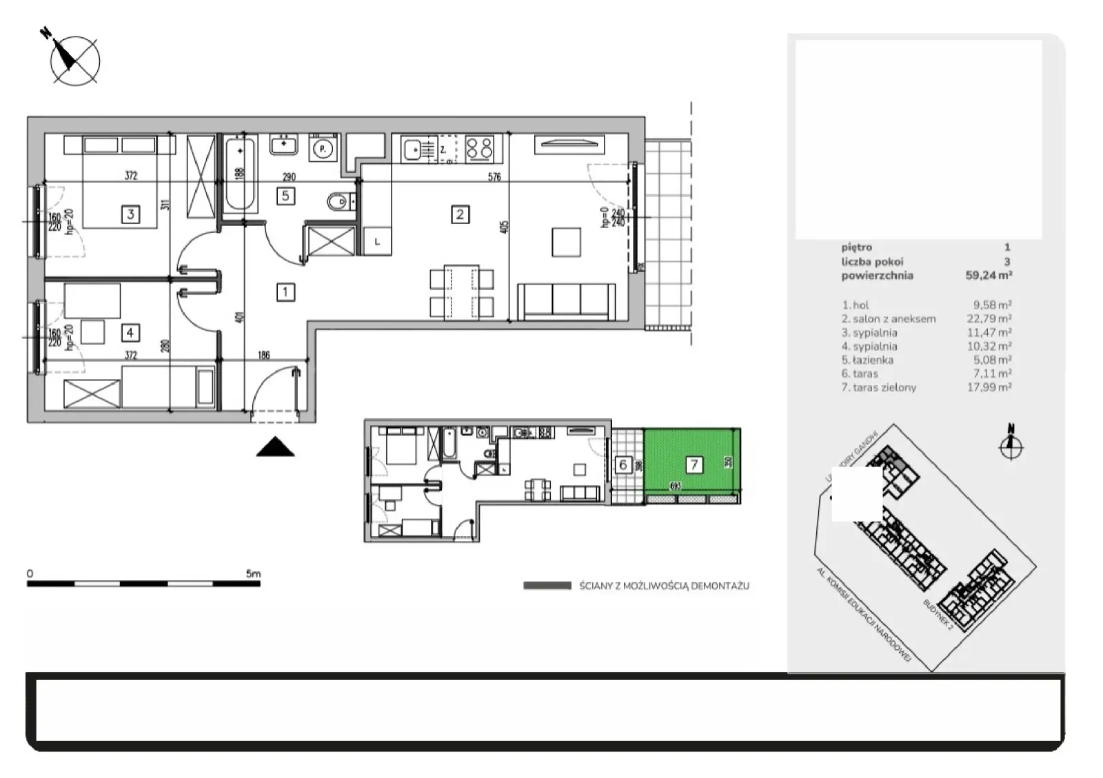 Floor plan: Apartment no. MB001