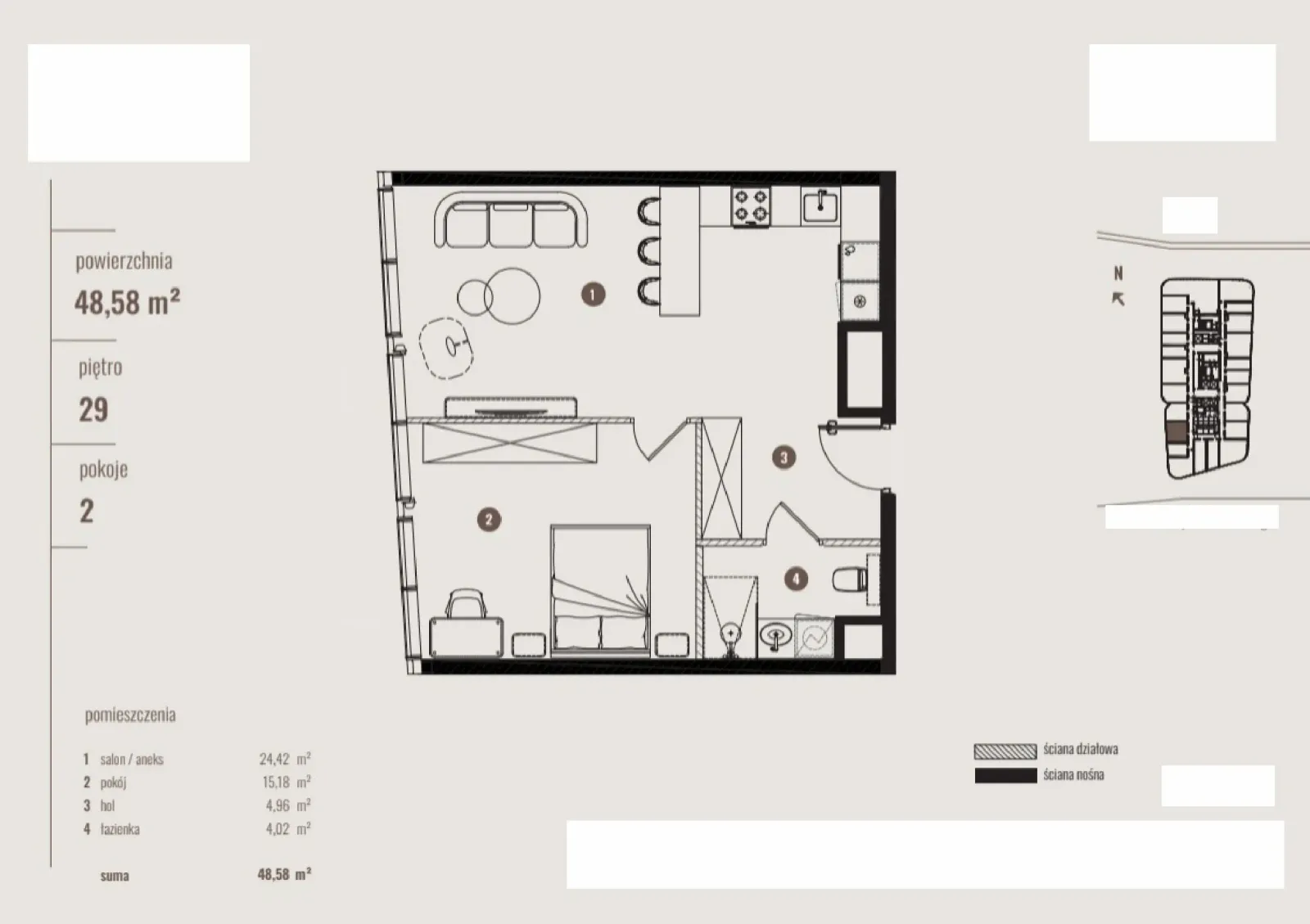 Floor plan: Apartment no. B/29.15