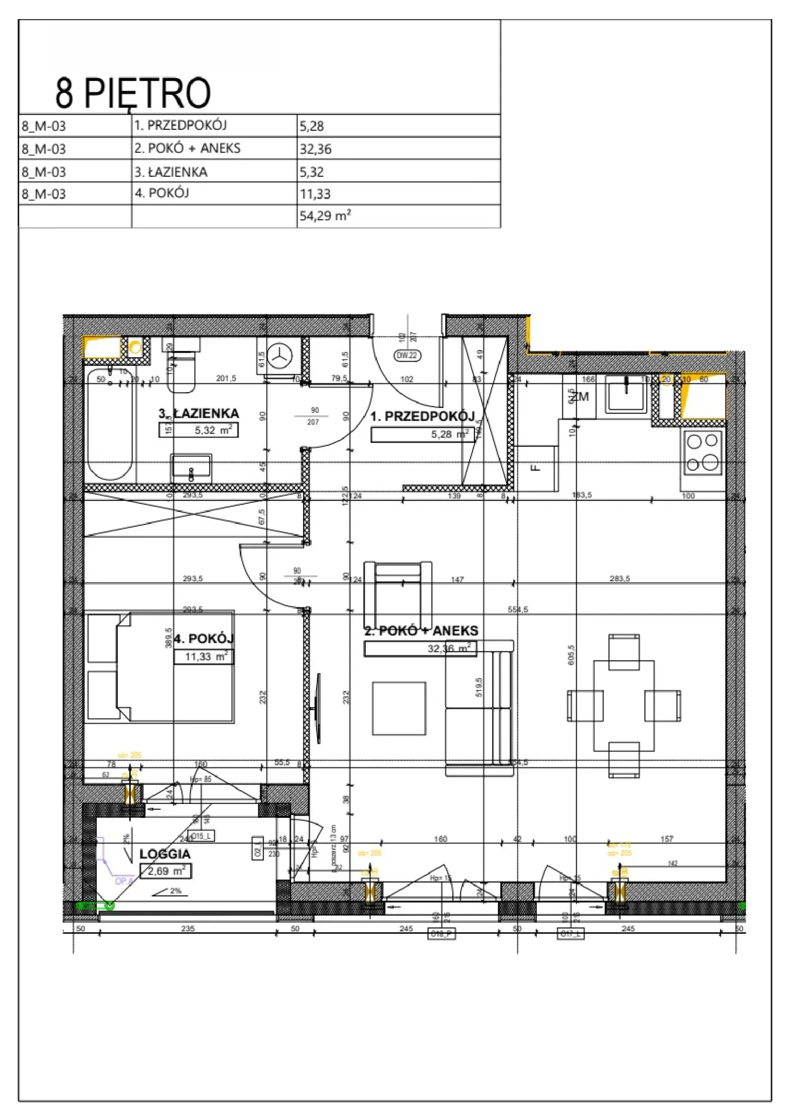 Floor plan: Apartment no. B93