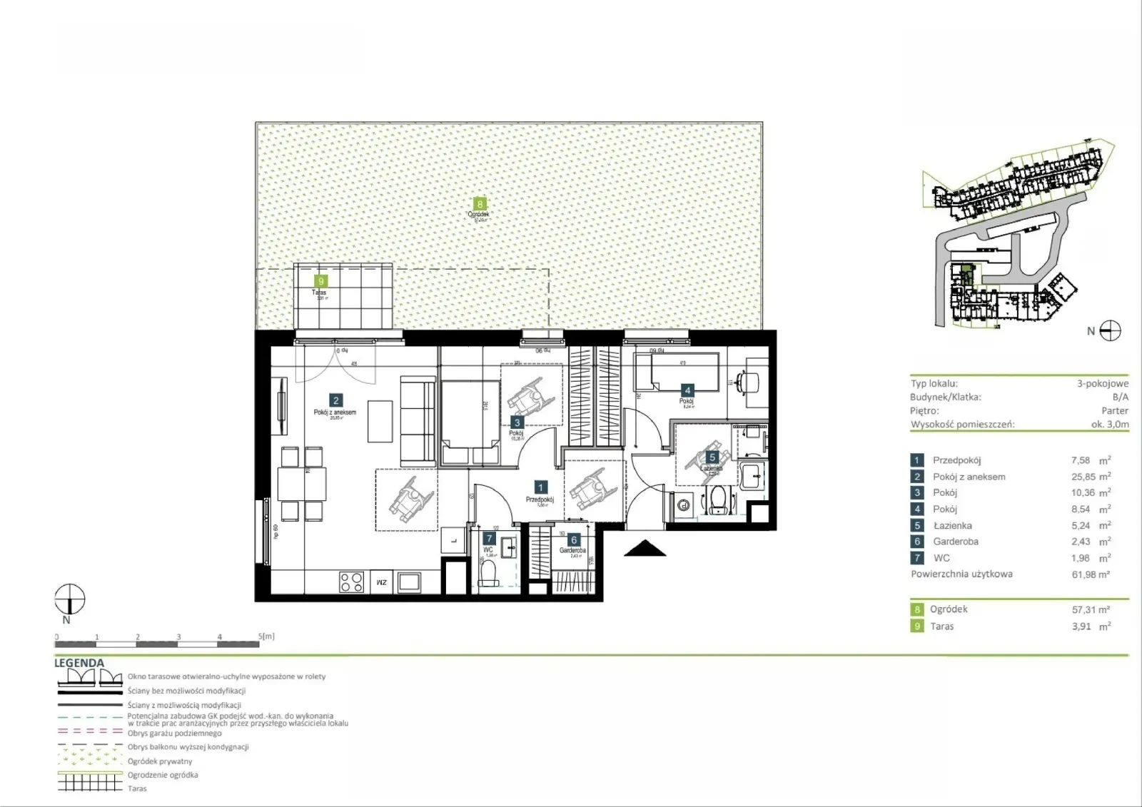 Floor plan: Apartment no. BA0001
