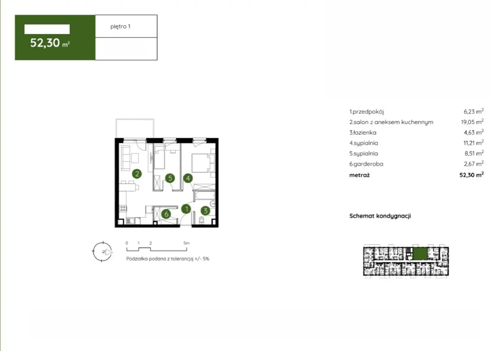 Floor plan: Apartment no. 2.B.1.01