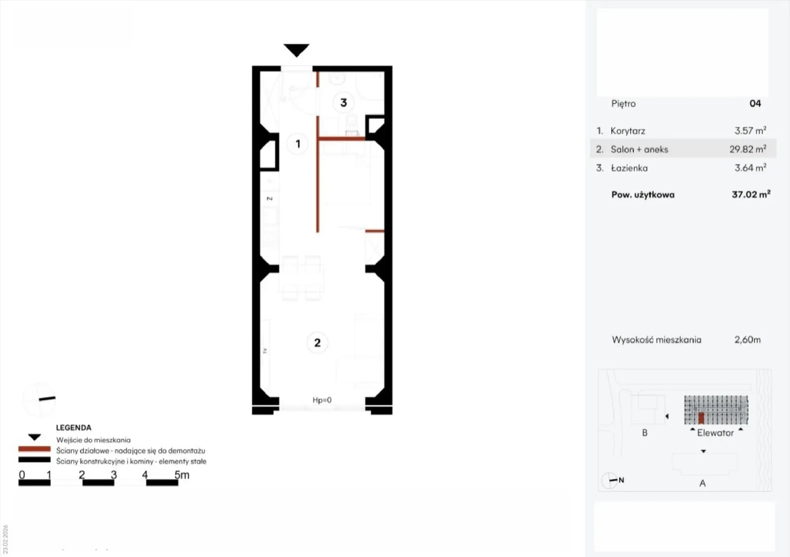 Floor plan: Apartment no. EZ.1.4.44