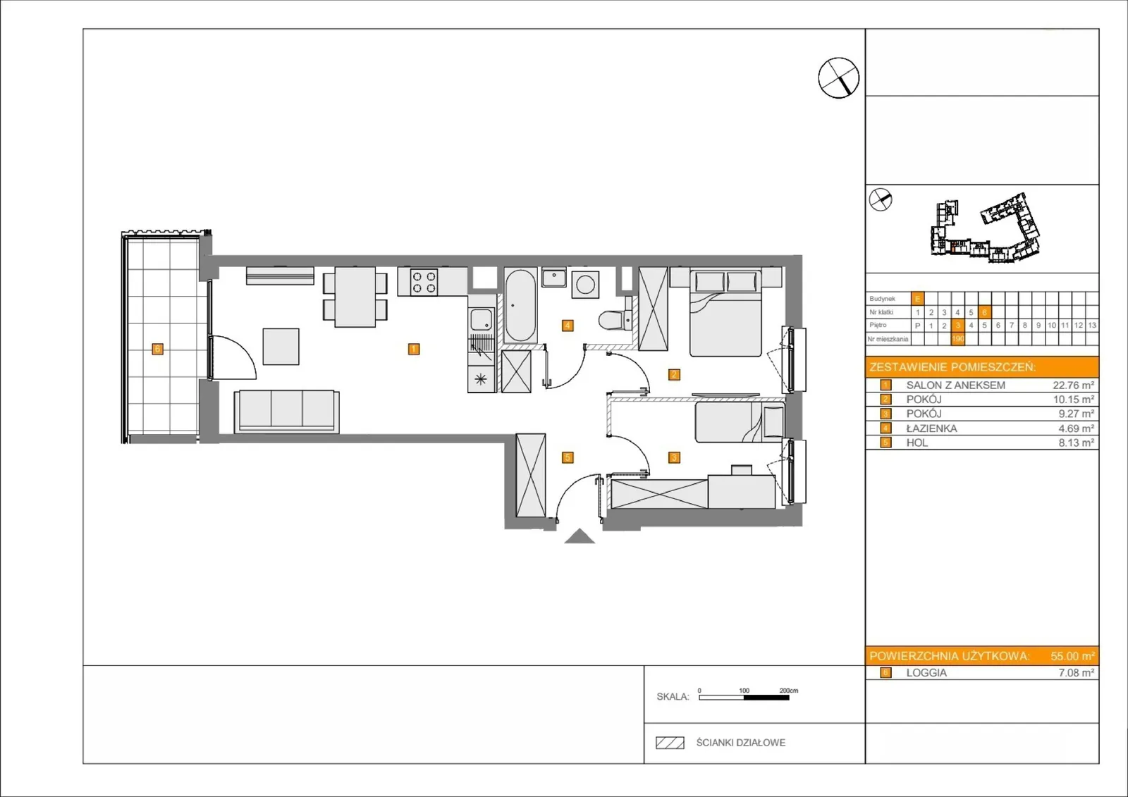 Floor plan: Apartment no. E190