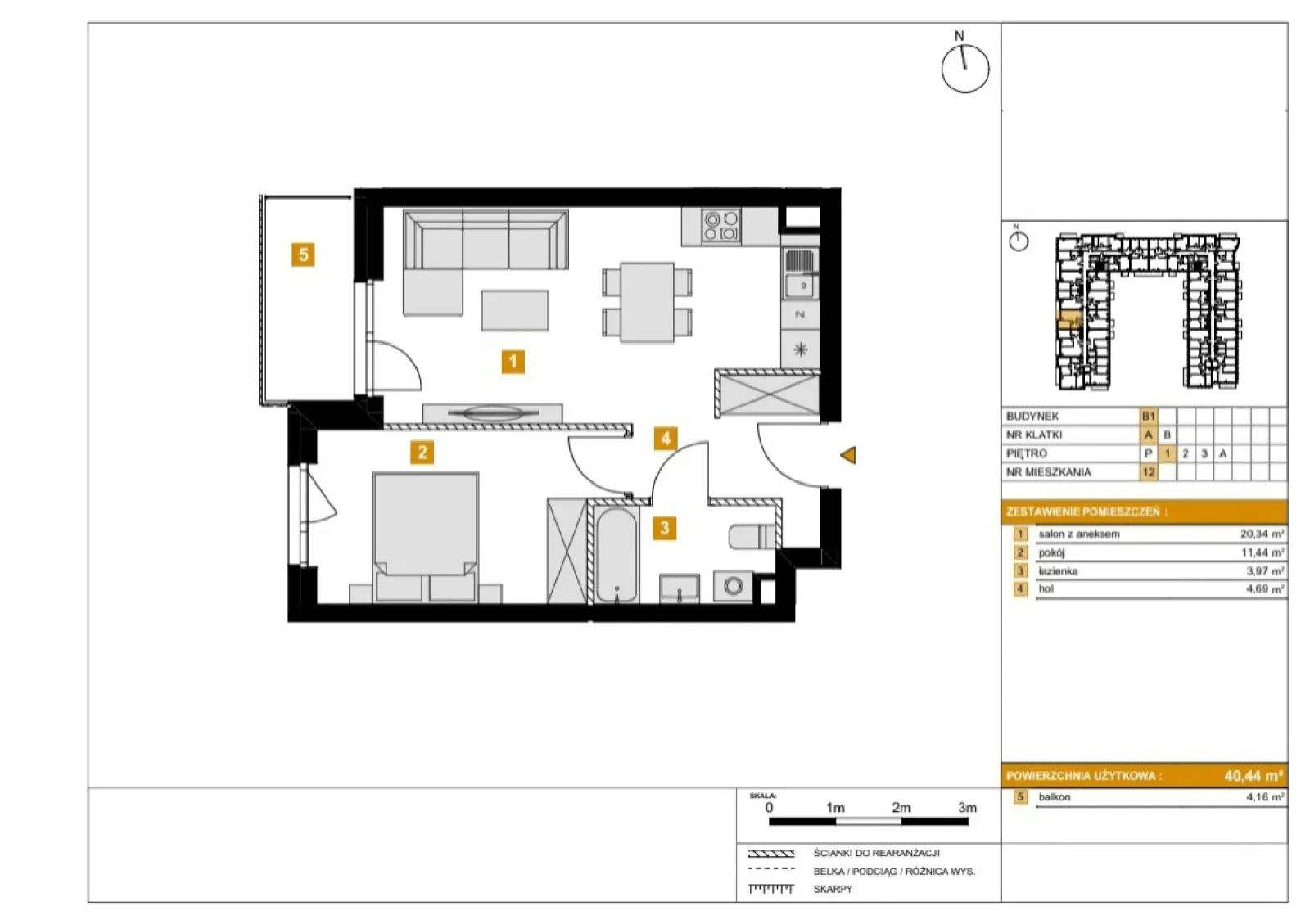 Floor plan: Apartment no. B112