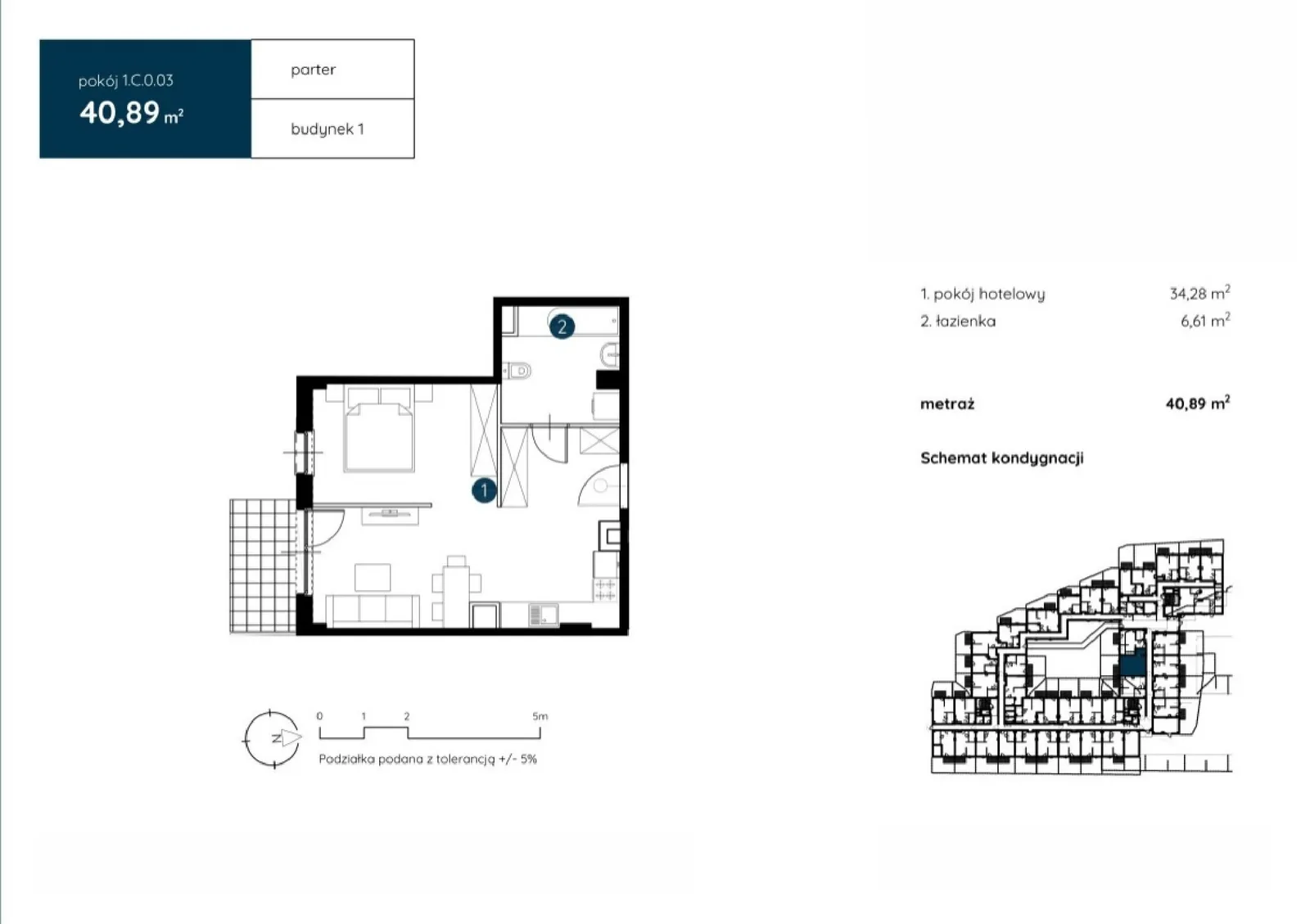 Floor plan: Apartment no. 1.C.0.03