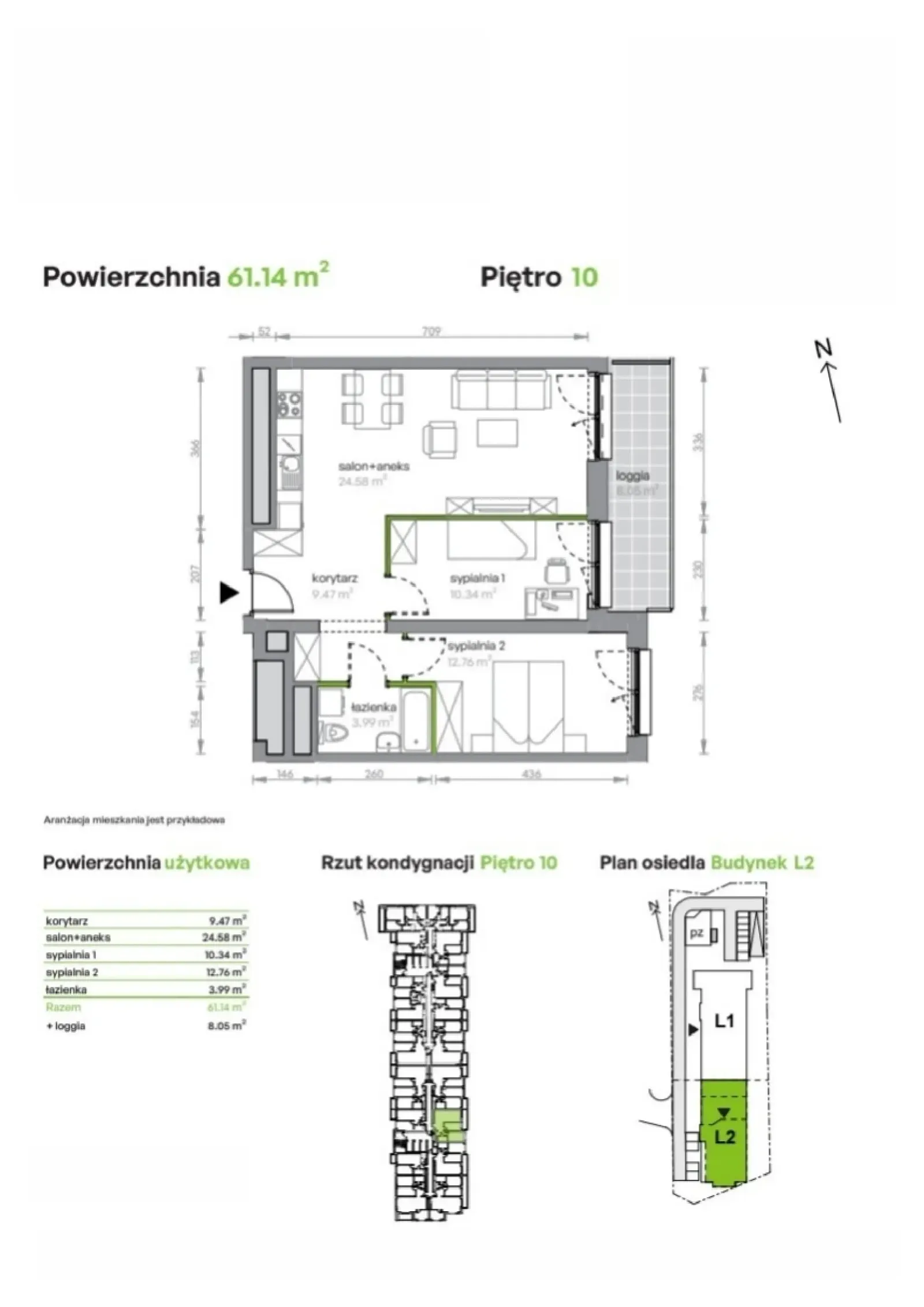 Floor plan: Apartment no. L2/10/84
