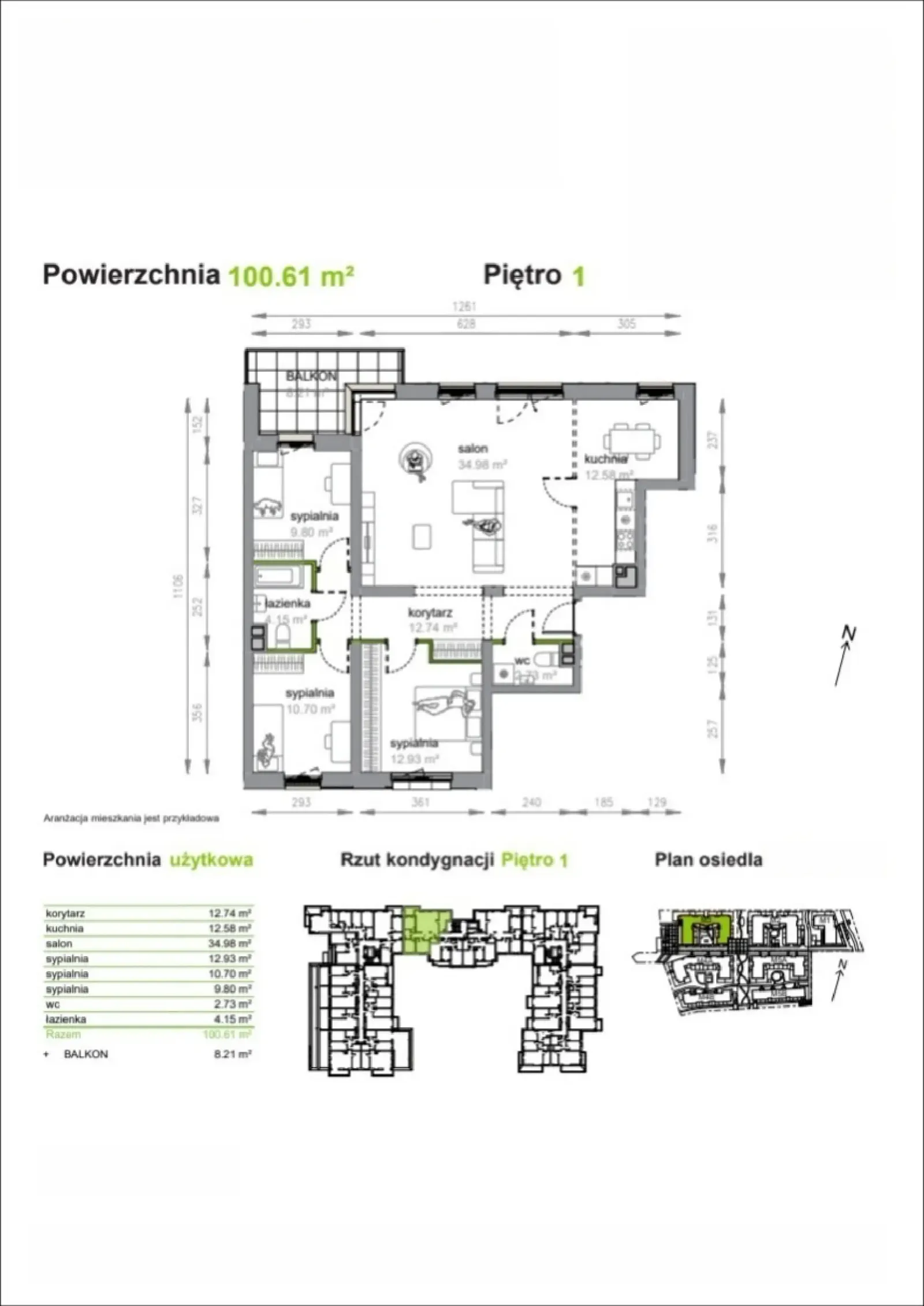 Floor plan: Apartment no. M3/2/1/8