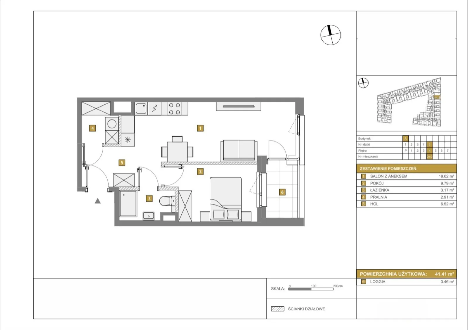 Floor plan: Apartment no. A240