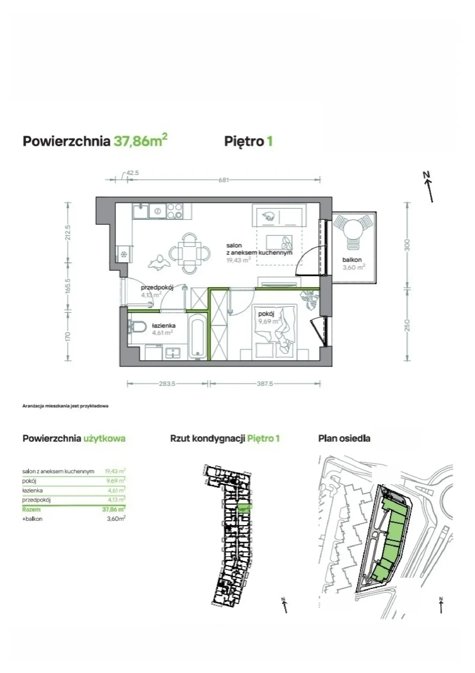 Floor plan: Apartment no. A/KL2/1/03