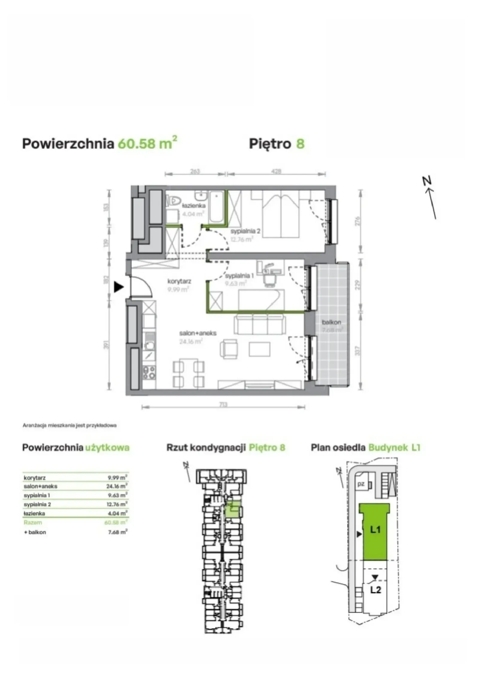 Floor plan: Apartment no. L1/8/83