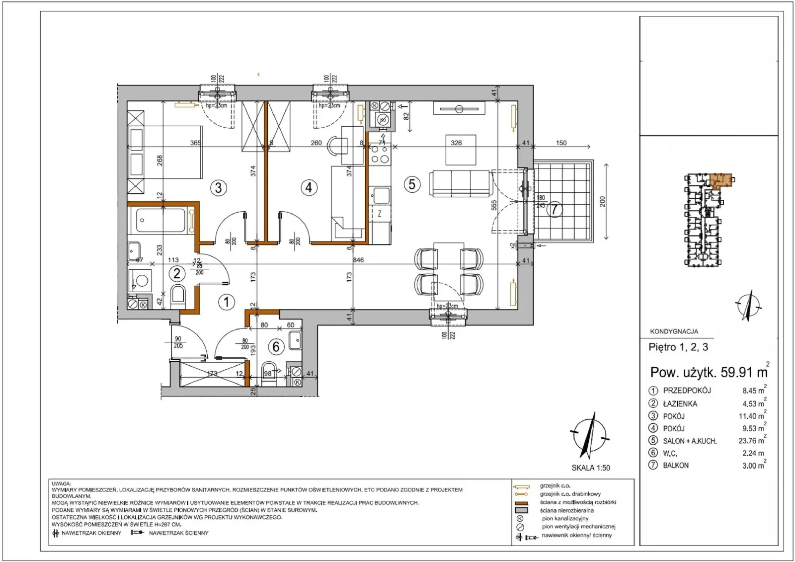 Floor plan: Apartment no. L2-46
