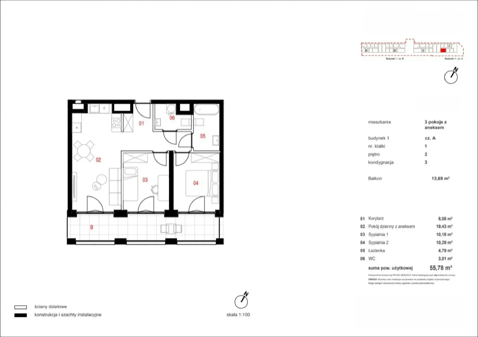 Floor plan: Apartment no. A/01/02/011