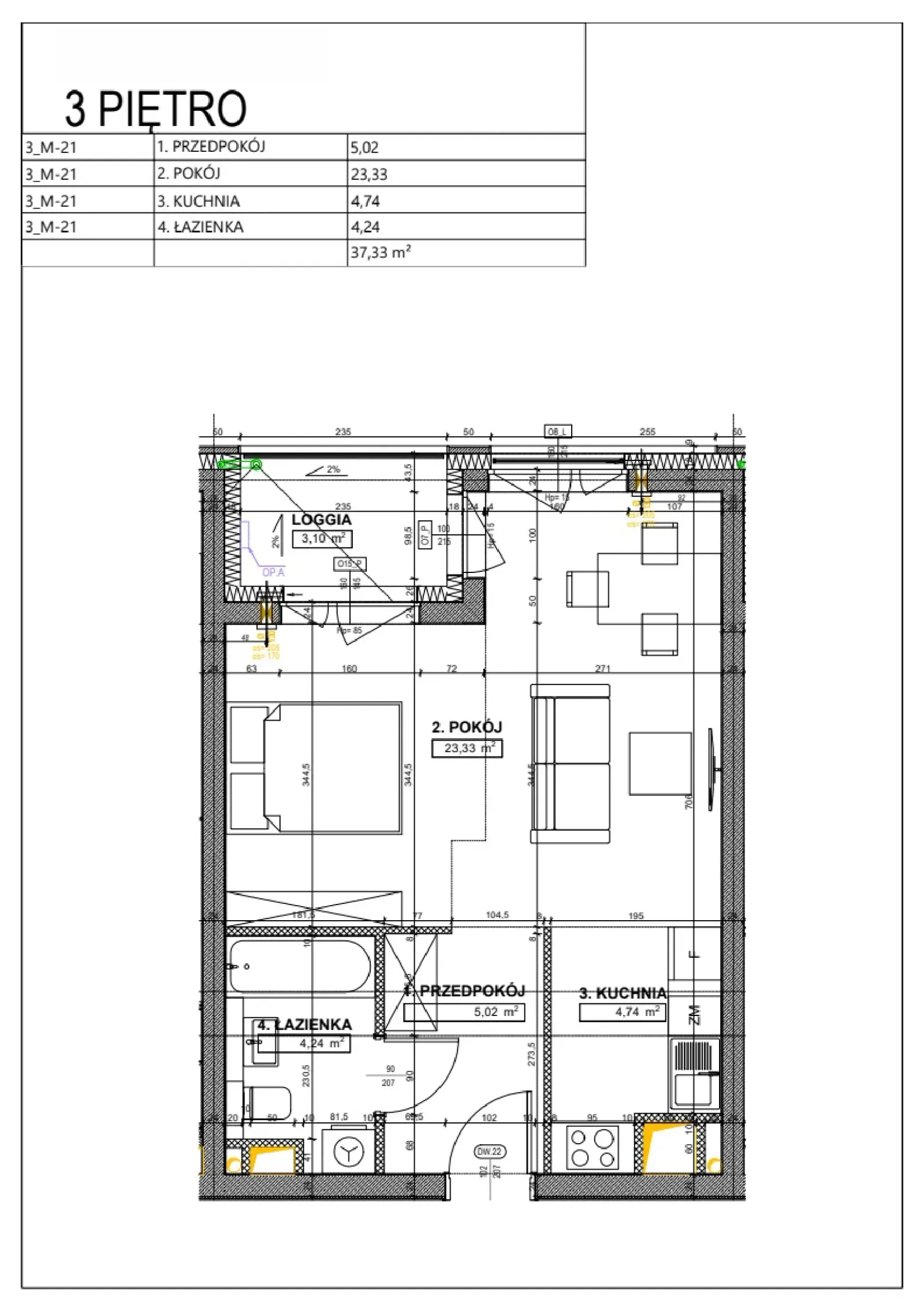 Планировка: Квартира № B37