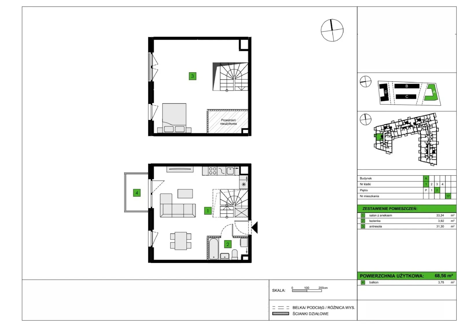 Floor plan: Apartment no. A17