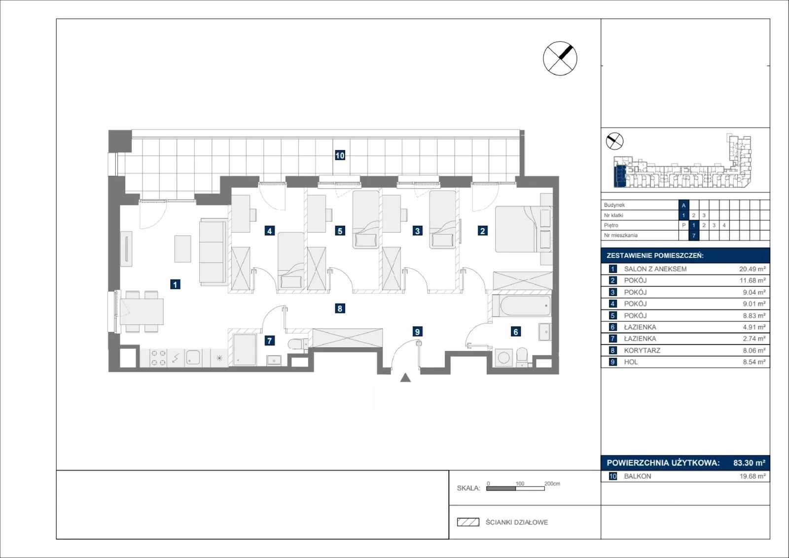 Floor plan: Apartment no. A7