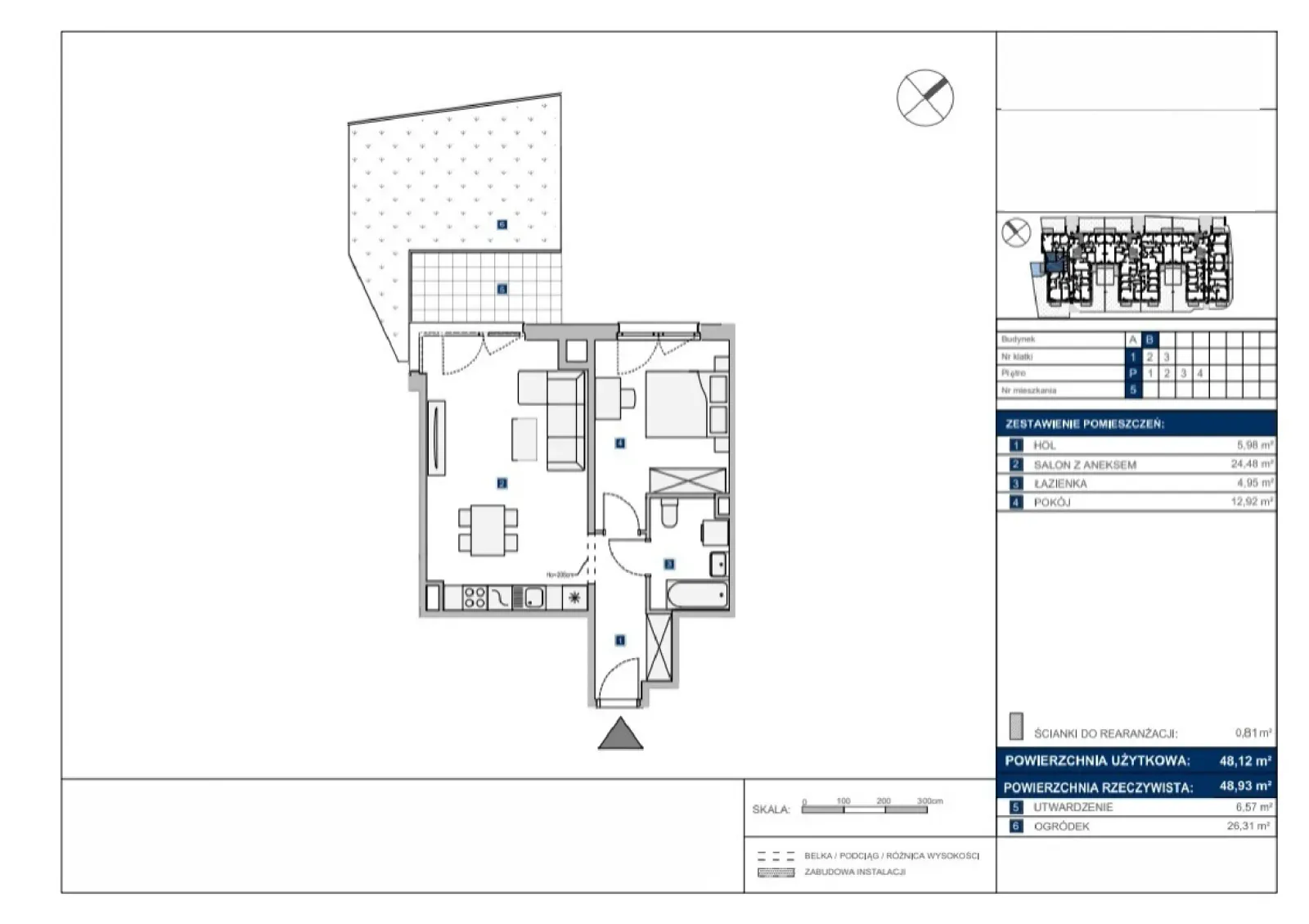 Floor plan: Apartment no. B5