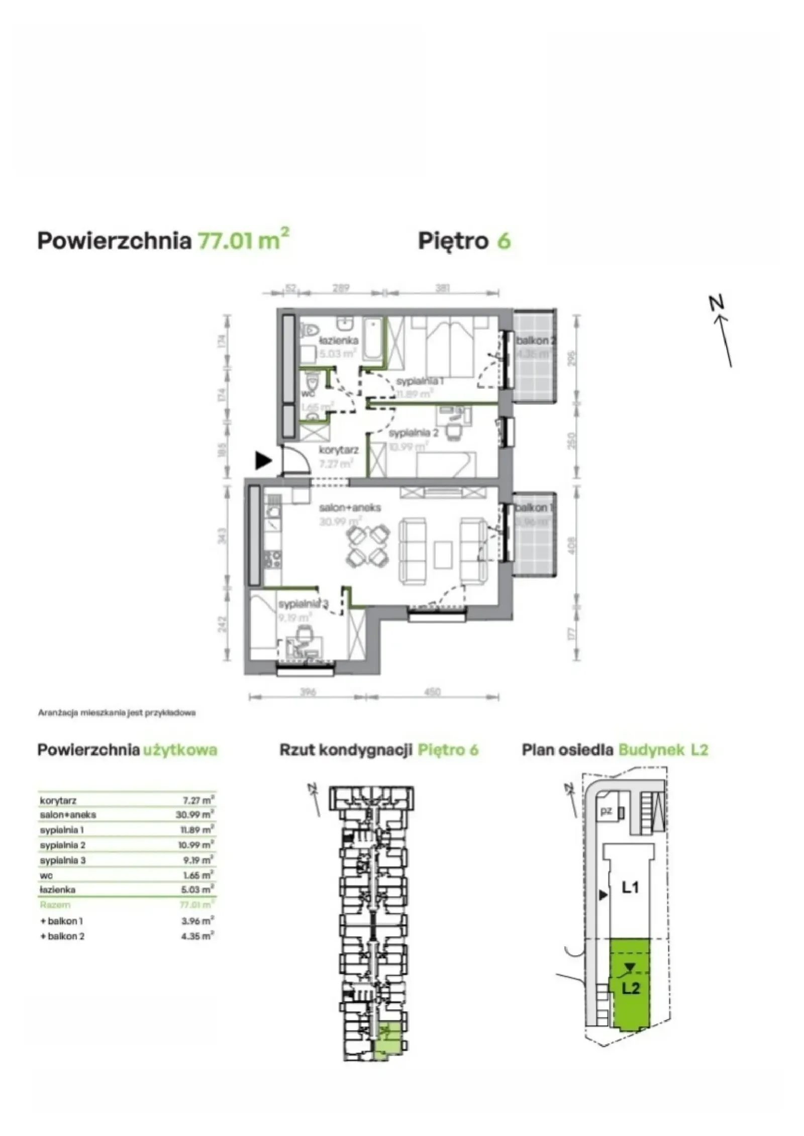 Floor plan: Apartment no. L2/6/54