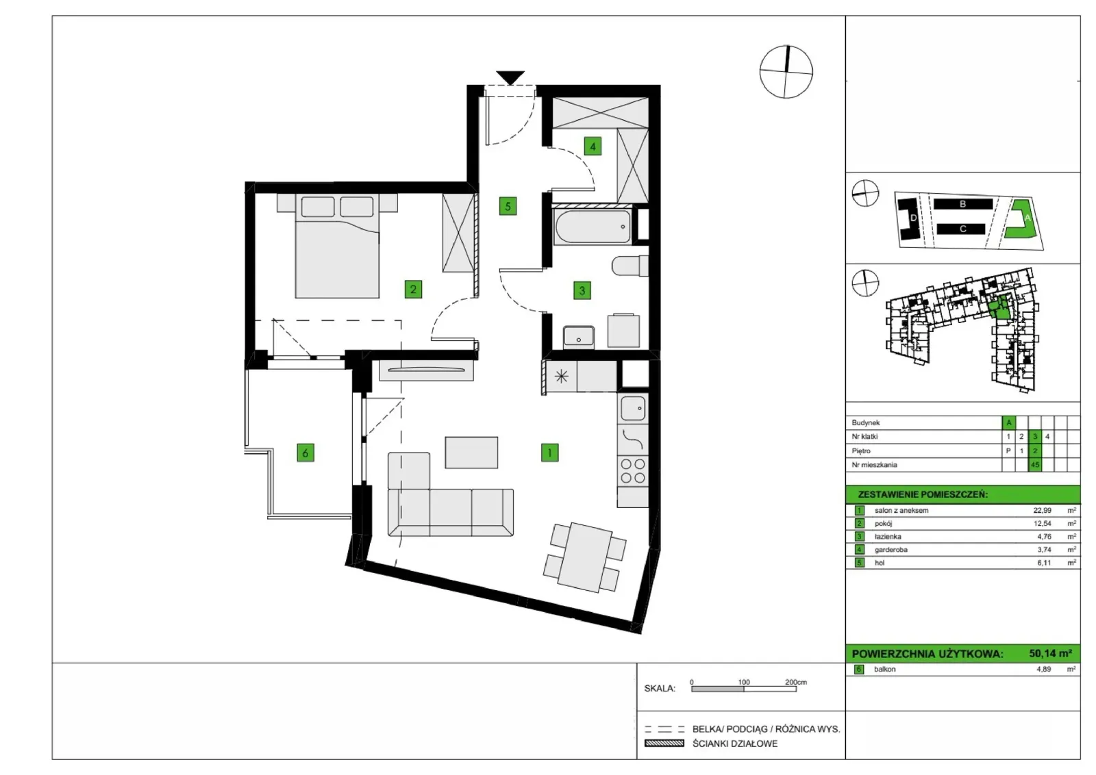 Floor plan: Apartment no. A45
