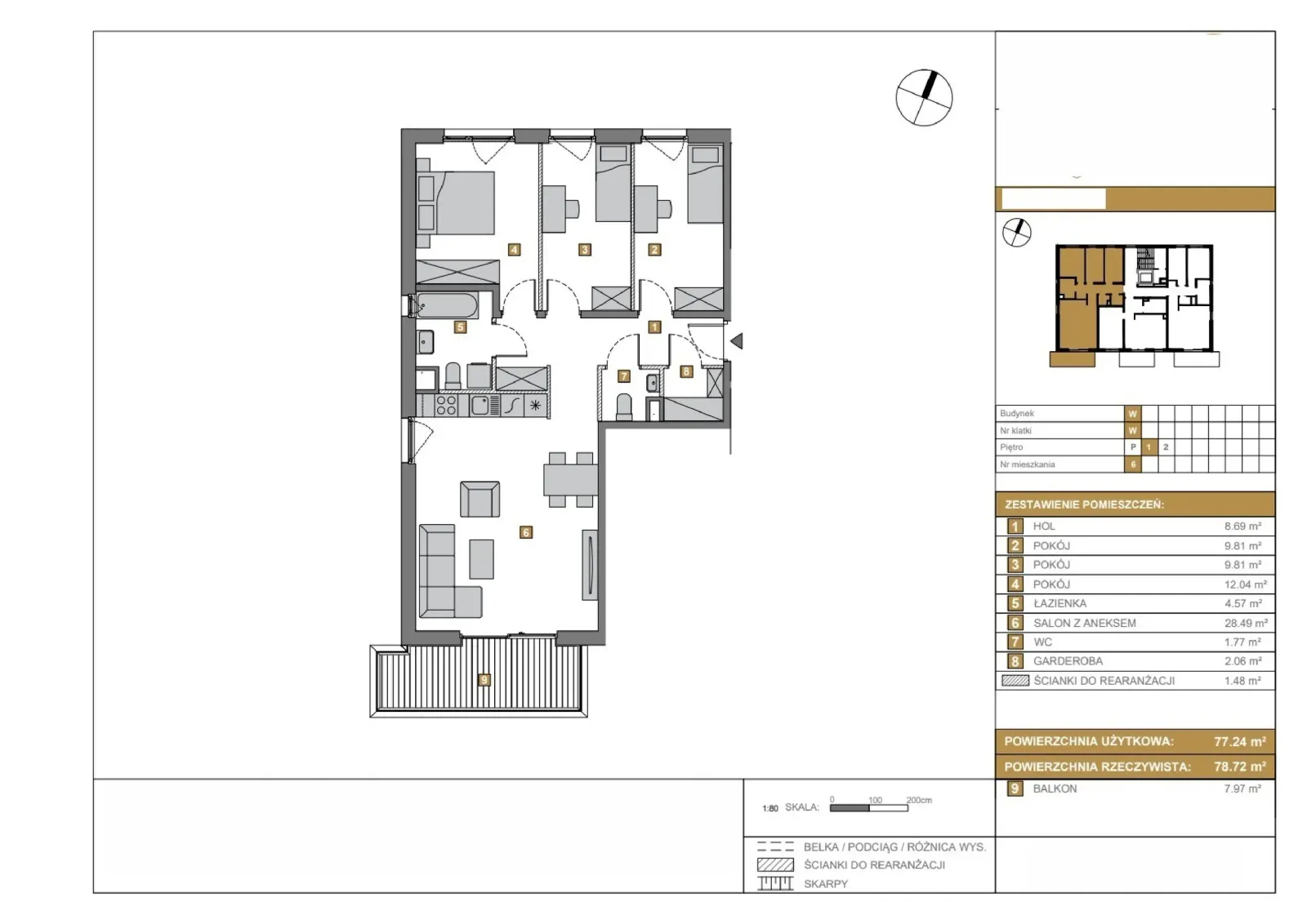 Floor plan: Apartment no. W6