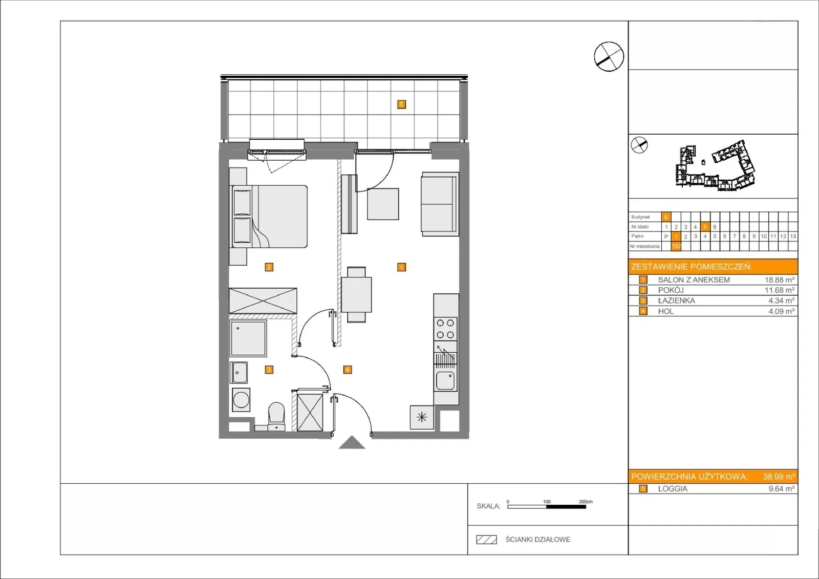 Floor plan: Apartment no. E152