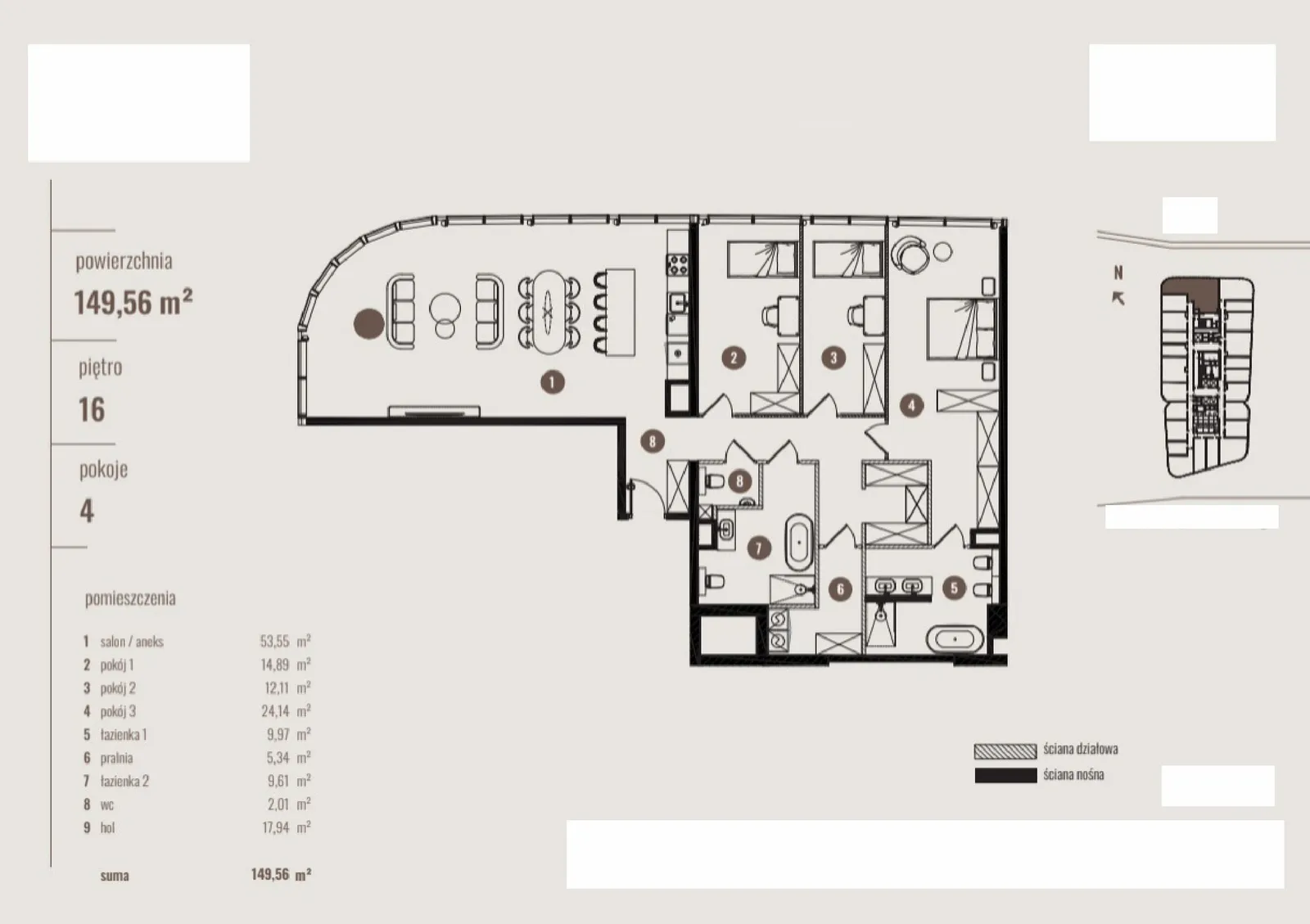 Floor plan: Apartment no. B/16.23