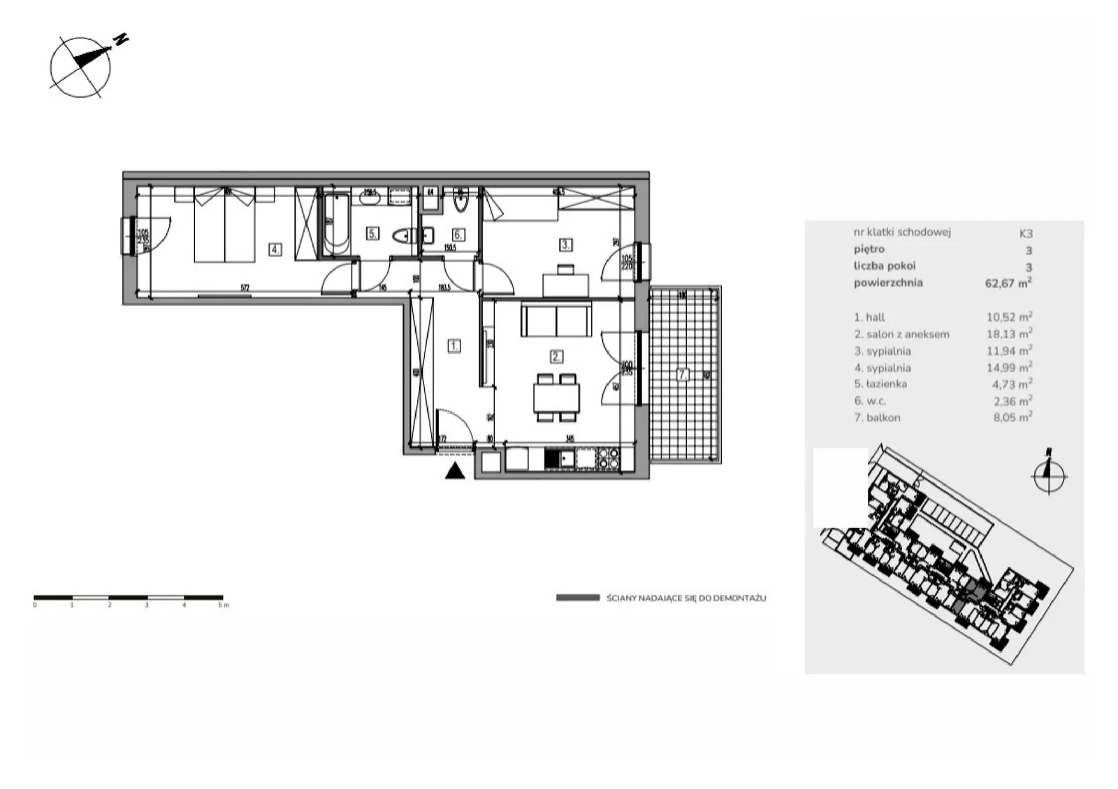 Планировка: Lokal Apartament M3/13, 3 pok.