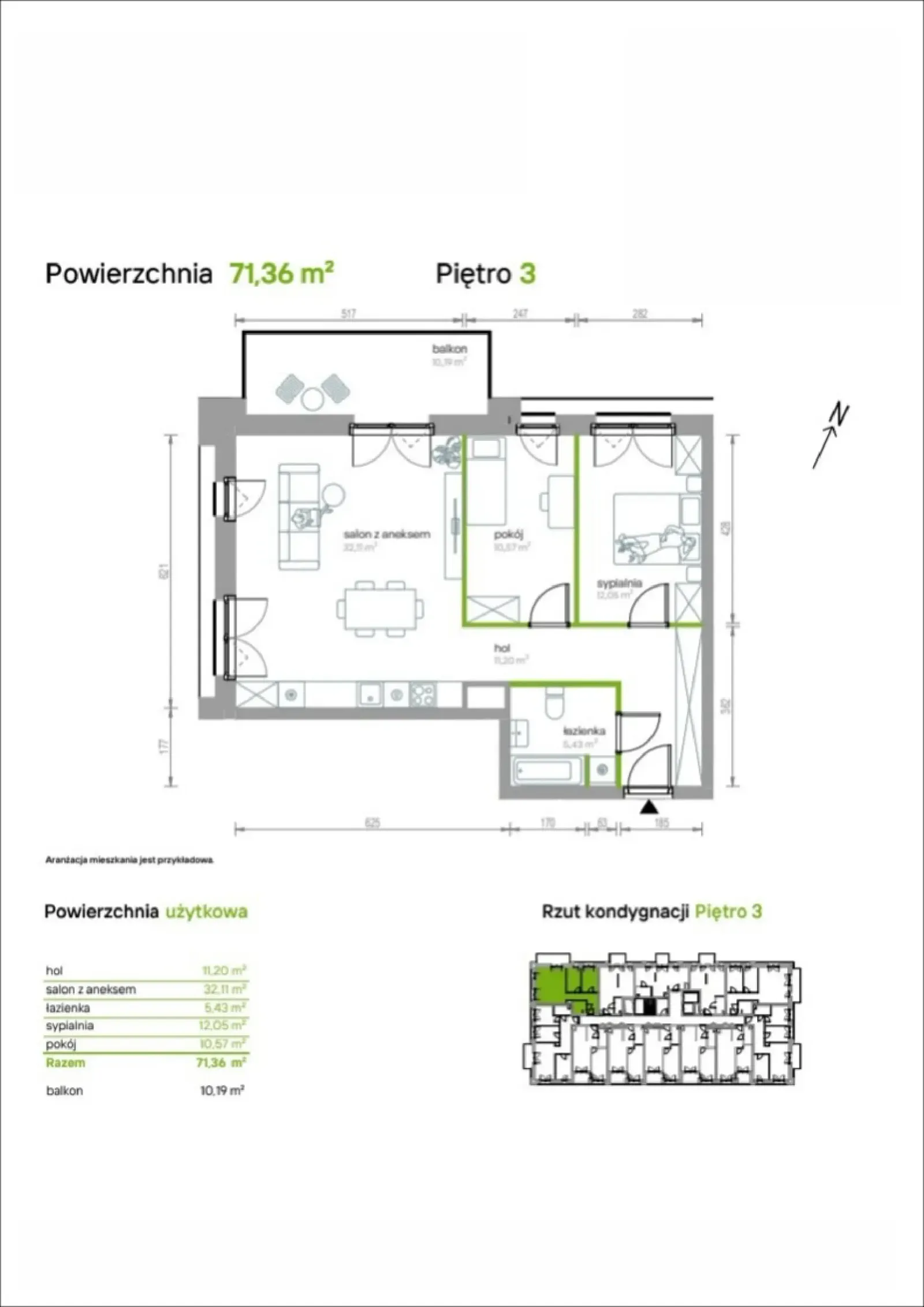 Floor plan: Apartment no. 3/A/11