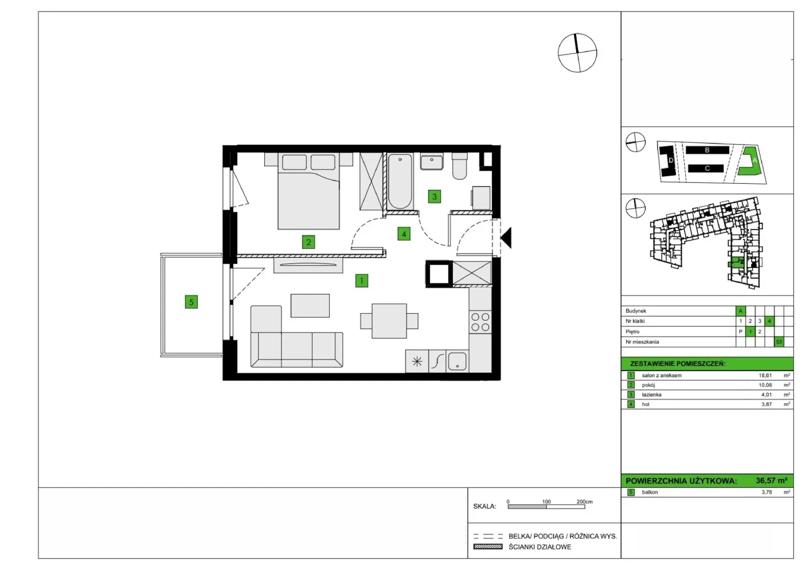 Floor plan: Apartment no. A53