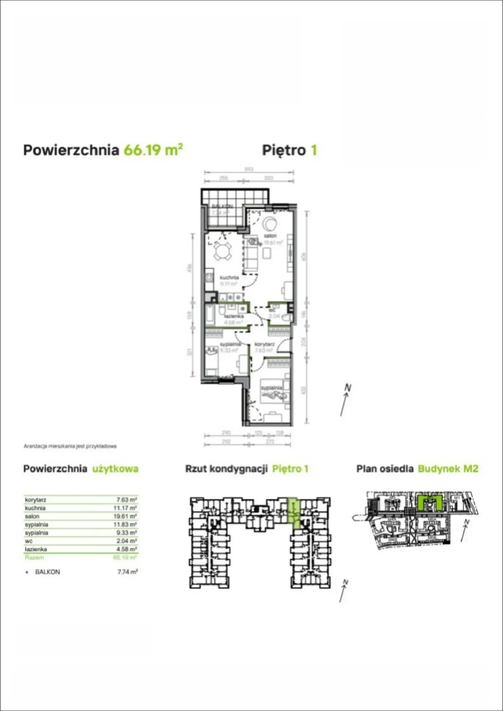 Floor plan: Apartment no. M2/3/1/19