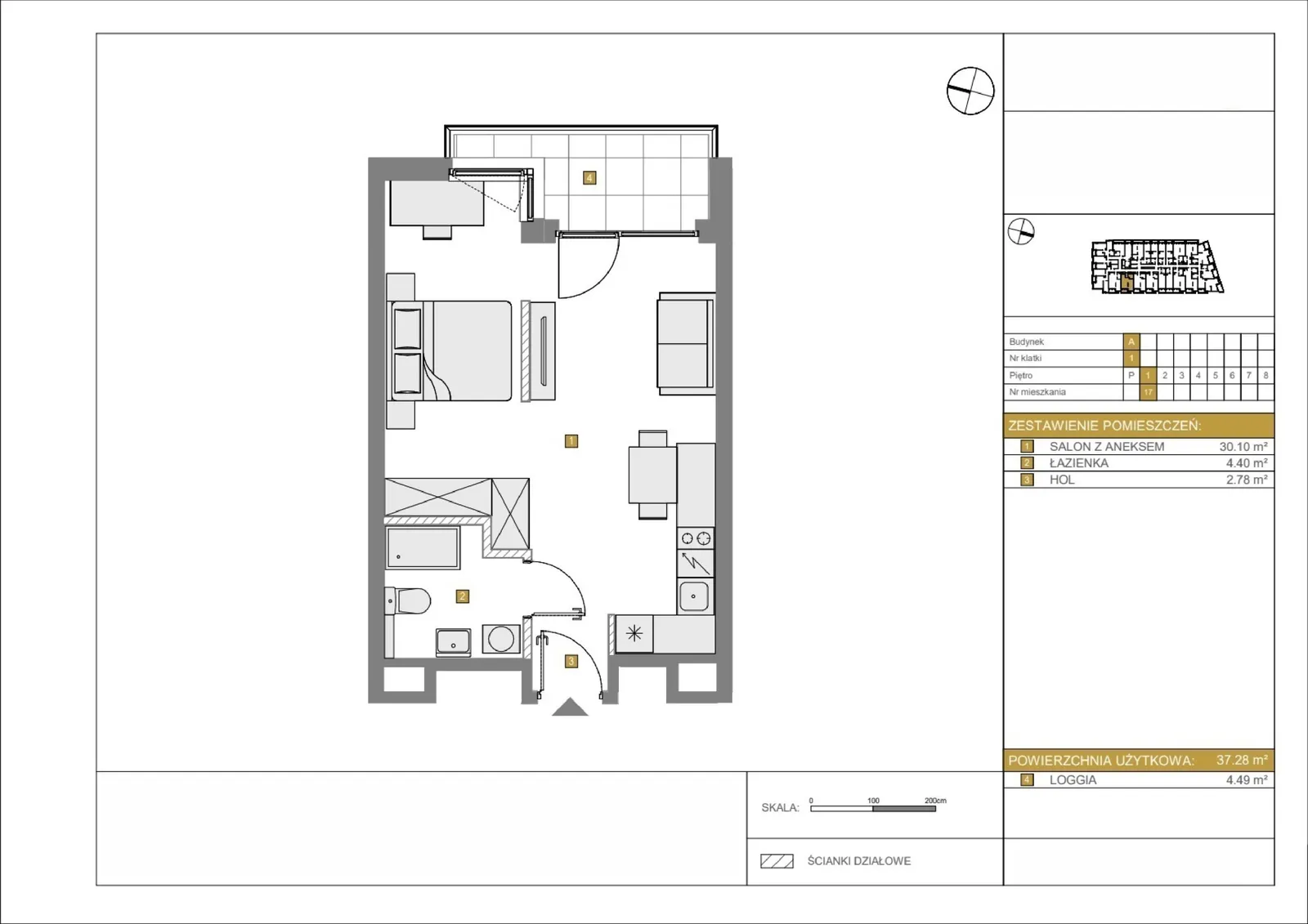 Floor plan: Apartment no. A17