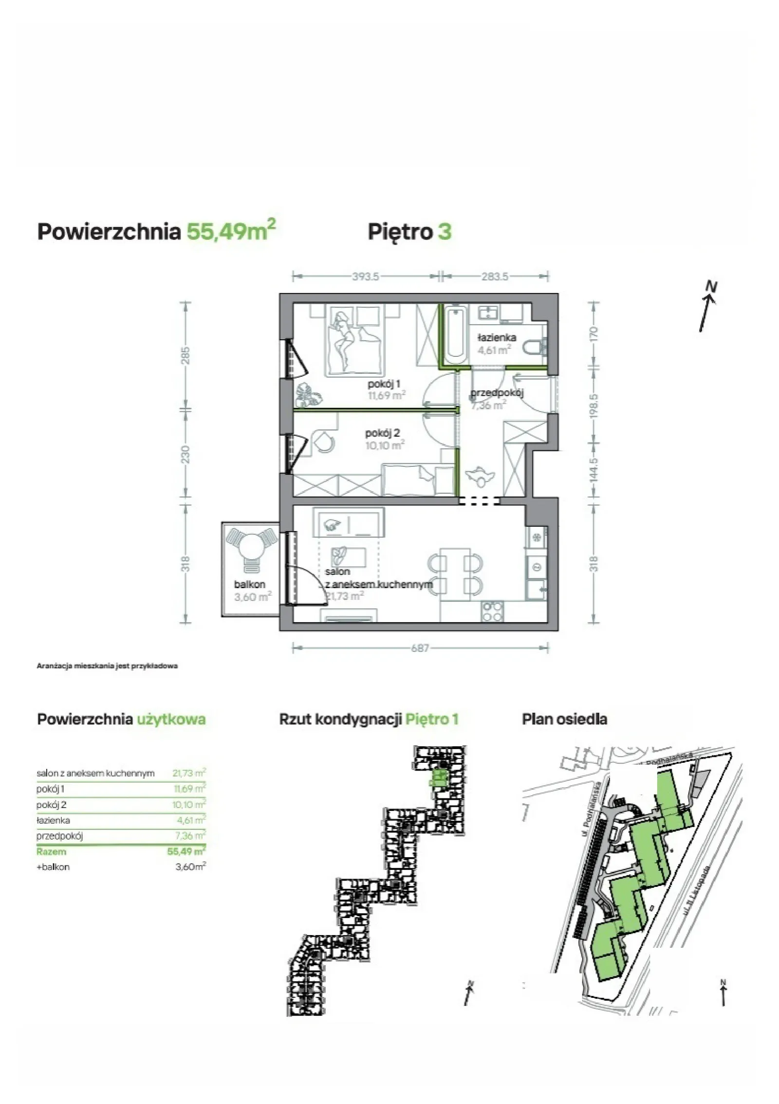 Floor plan: Apartment no. B/KL1/3/07