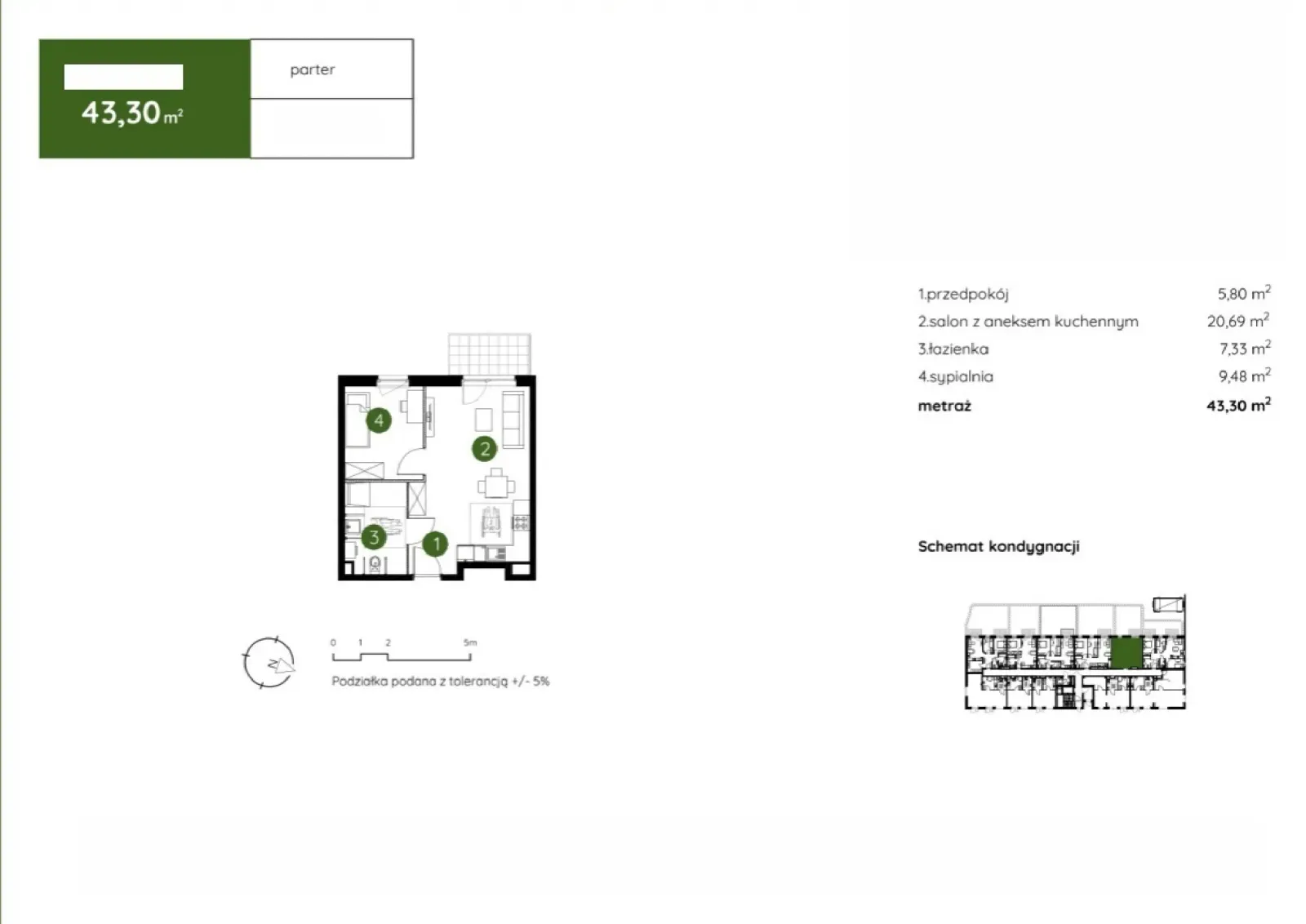 Floor plan: Apartment no. 2.A.0.05