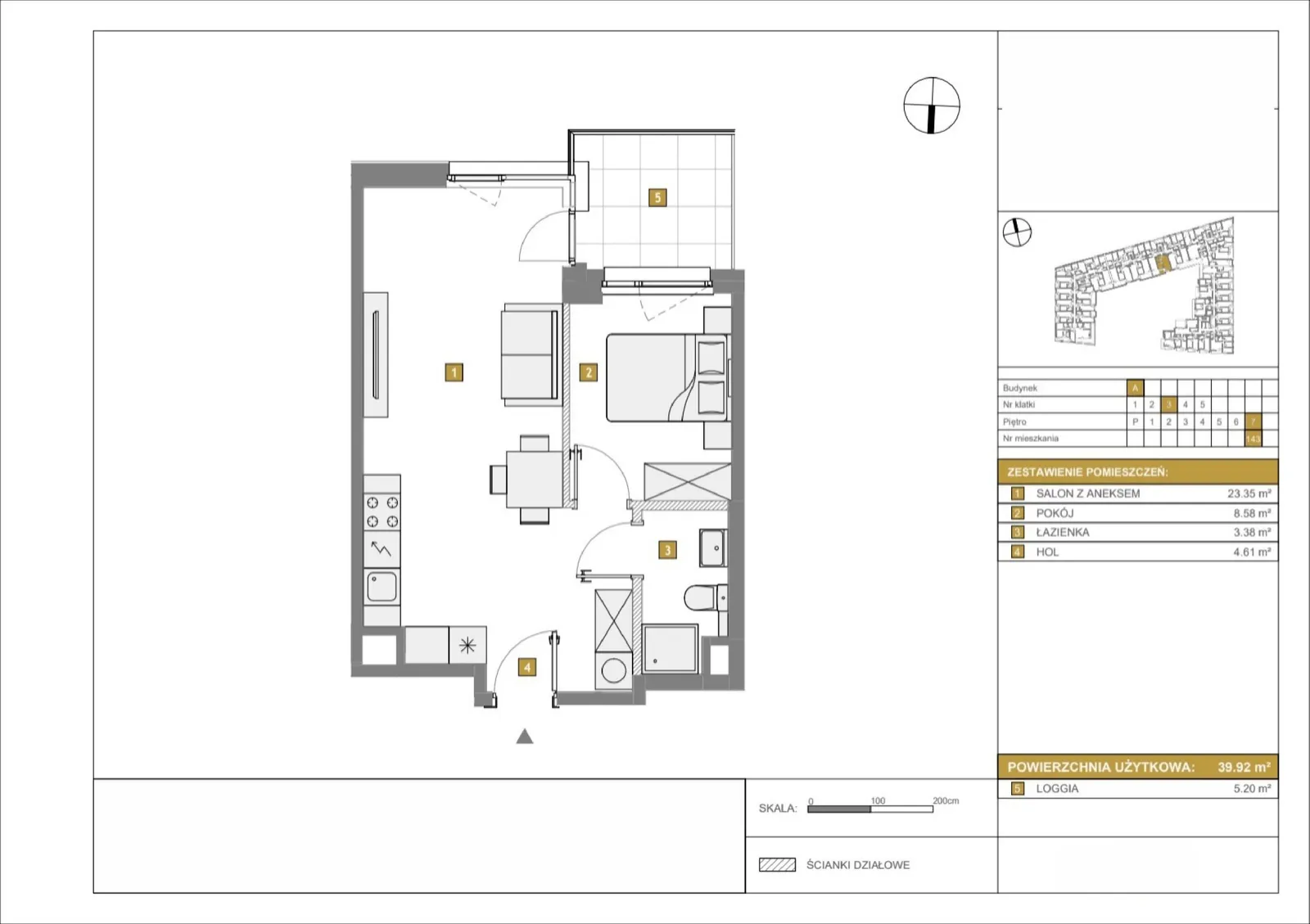 Floor plan: Apartment no. A143
