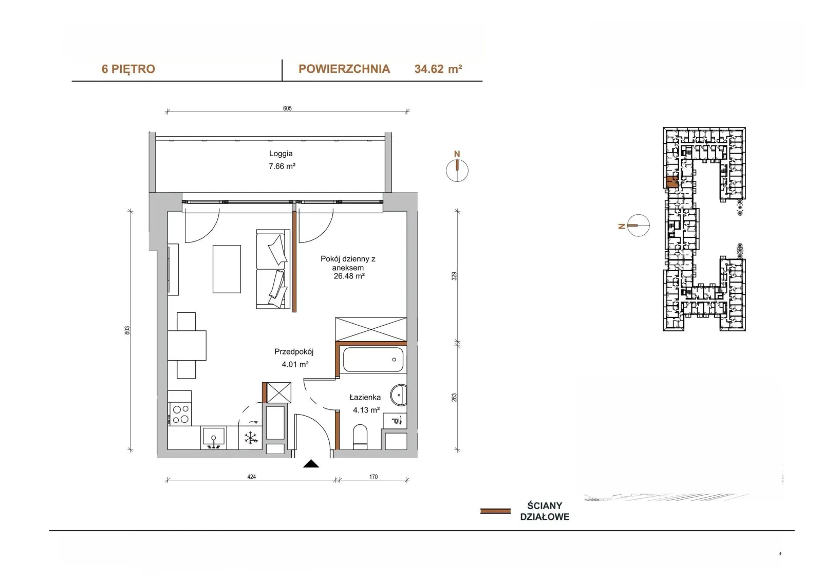 Floor plan: Apartment no. D/604