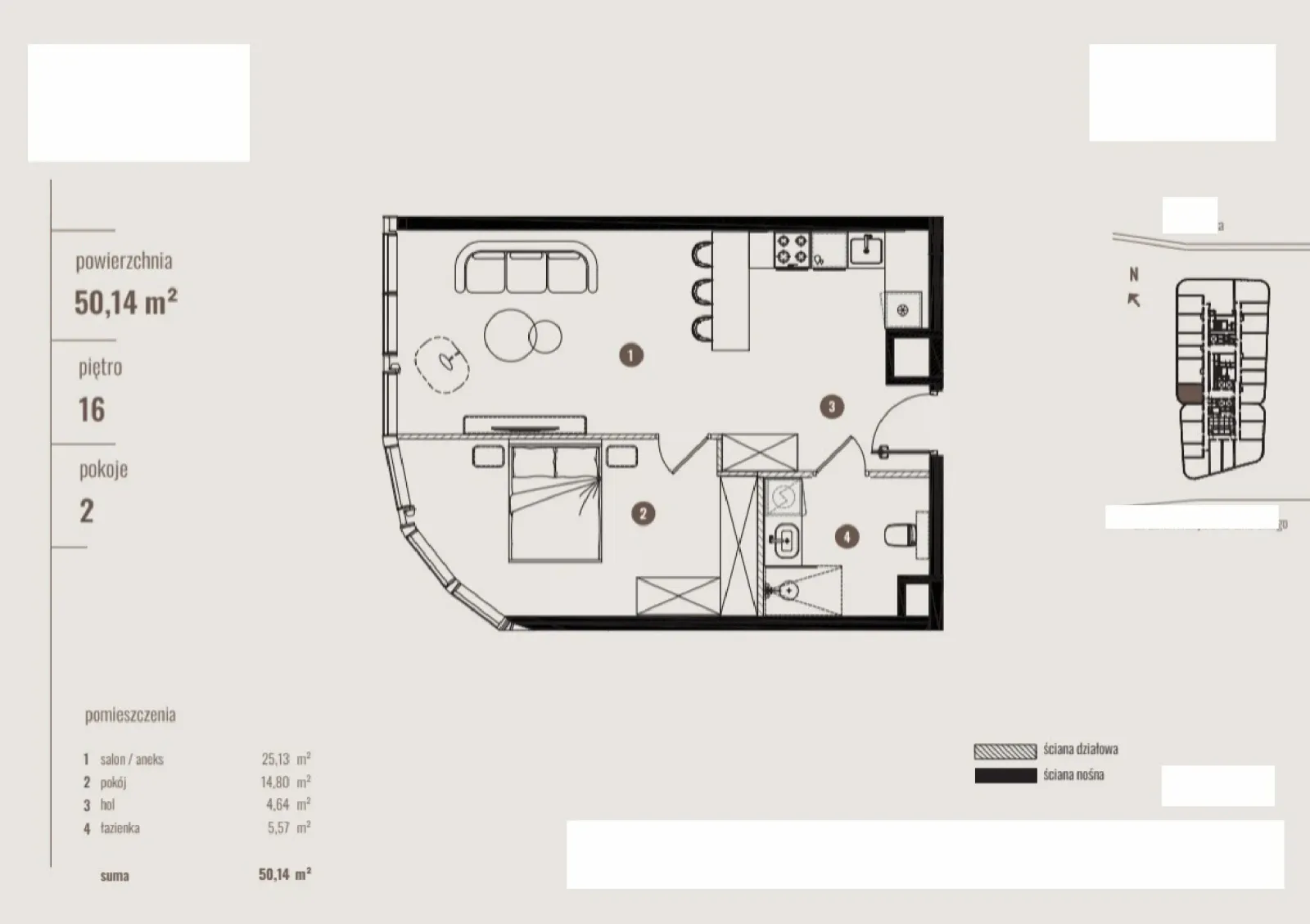 Floor plan: Apartment no. B/16.17