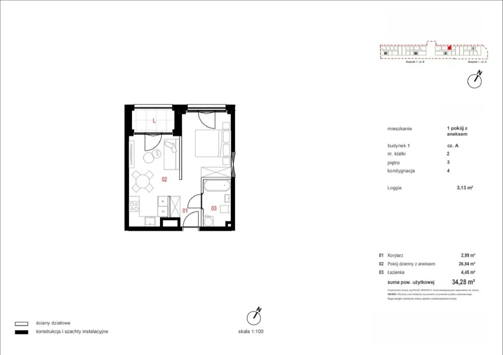 Floor plan: Apartment no. A/02/03/064