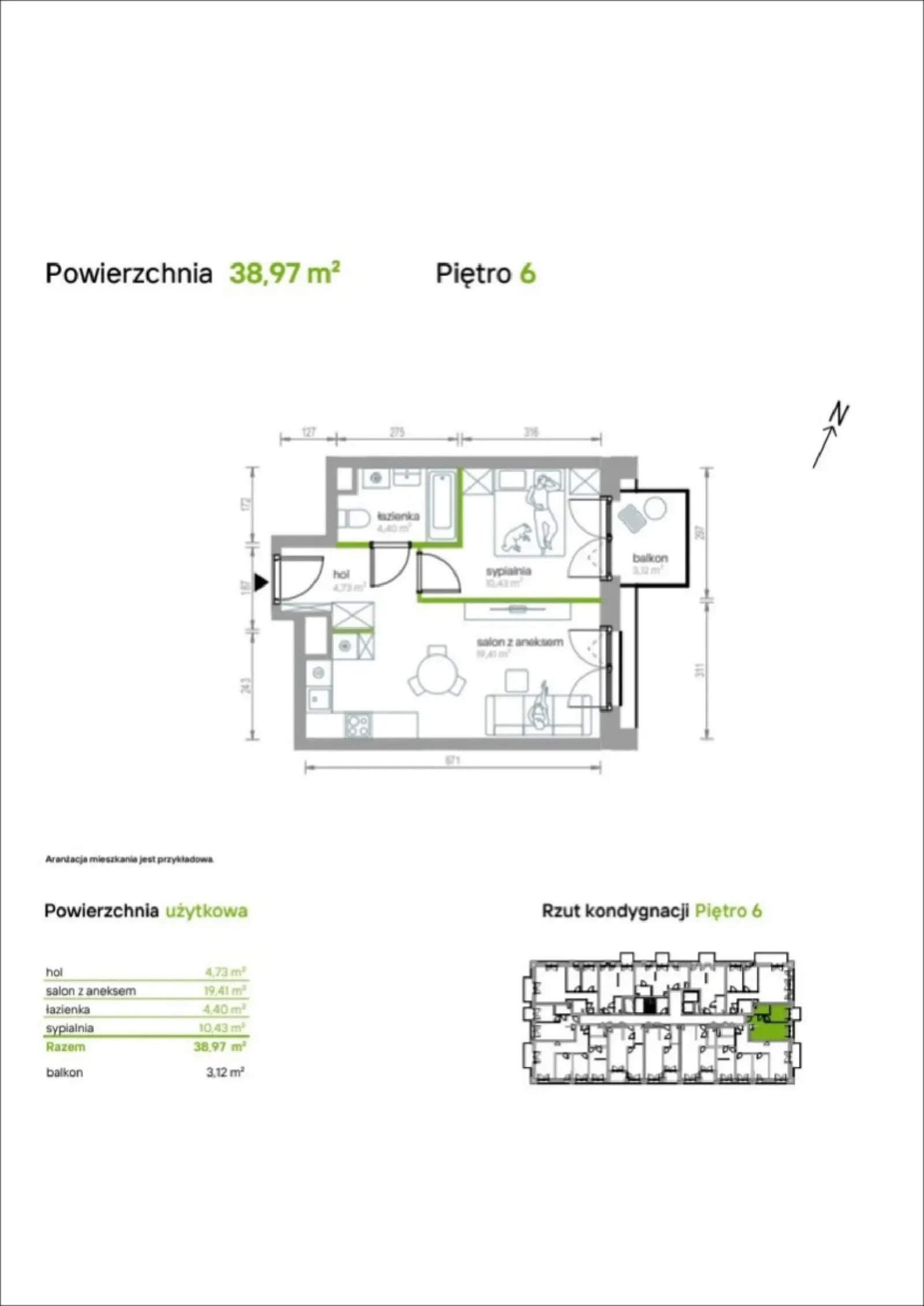 Floor plan: Apartment no. 6/A/06