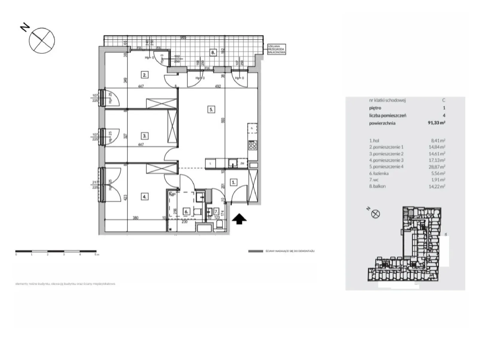 Floor plan: Apartment no. MU.1.29