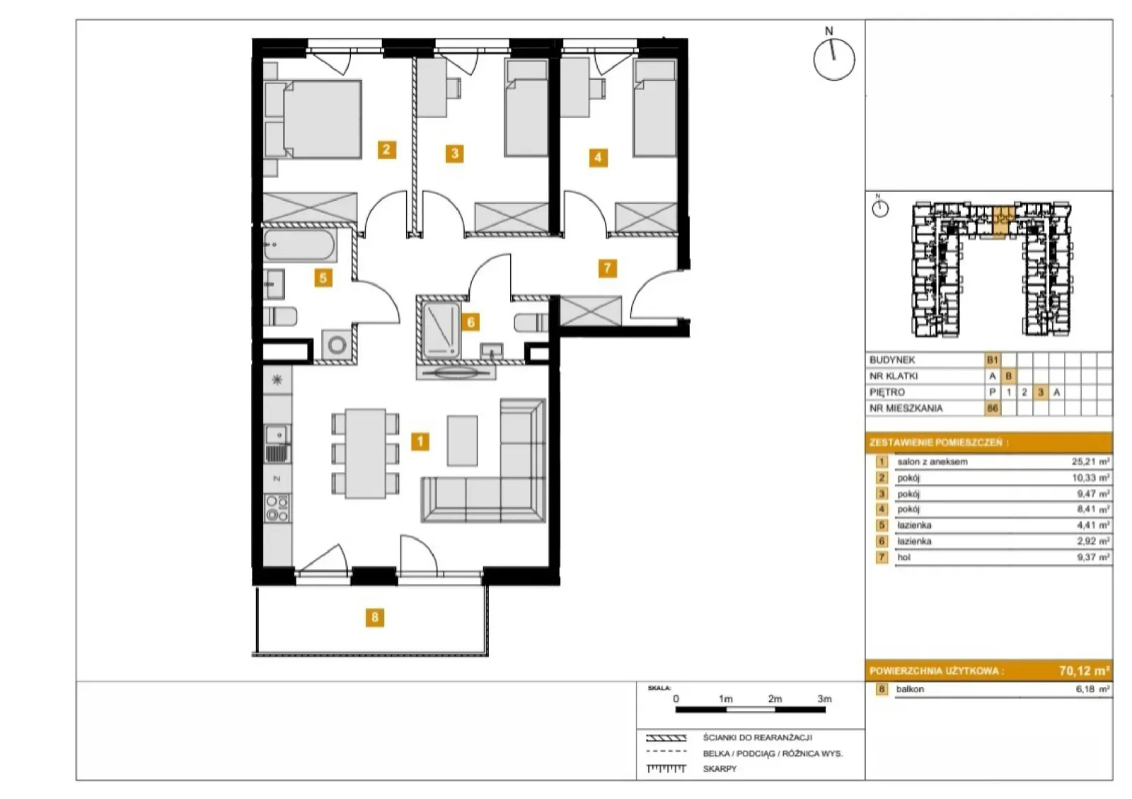 Floor plan: Apartment no. B186