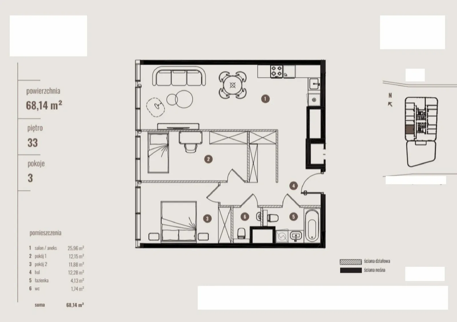 Floor plan: Apartment no. B/33.09