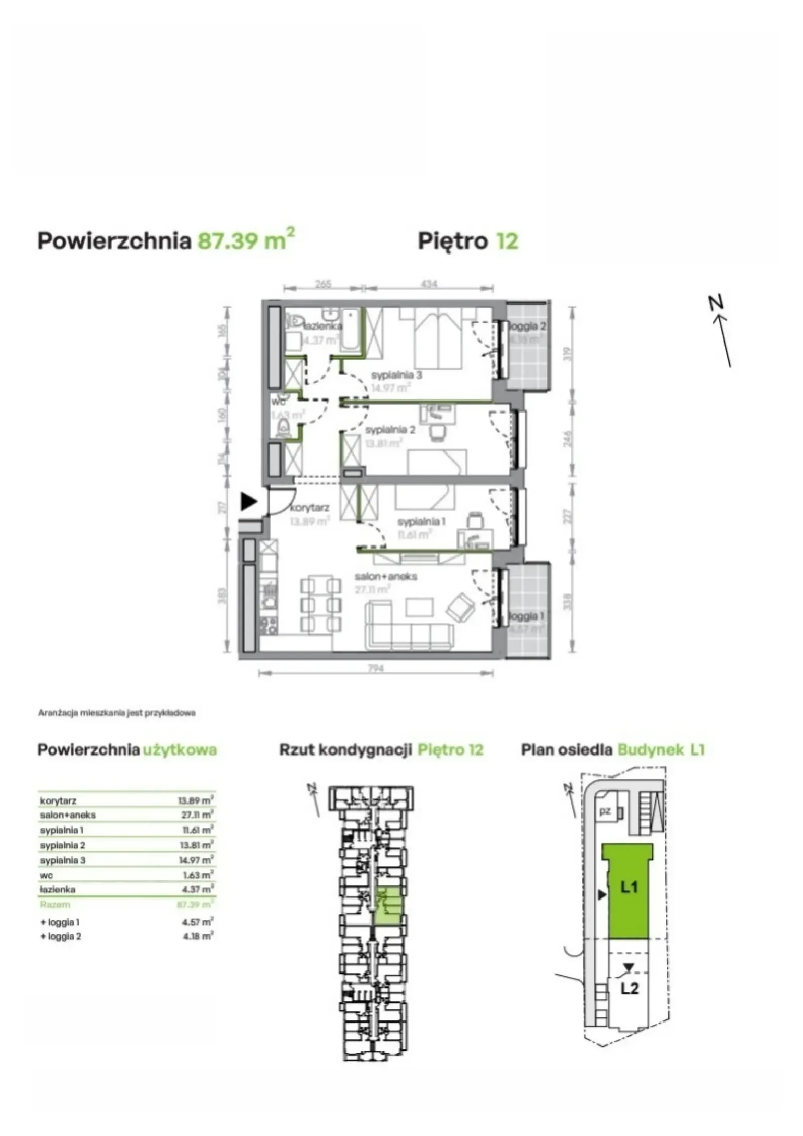 Floor plan: Apartment no. L1/12/121