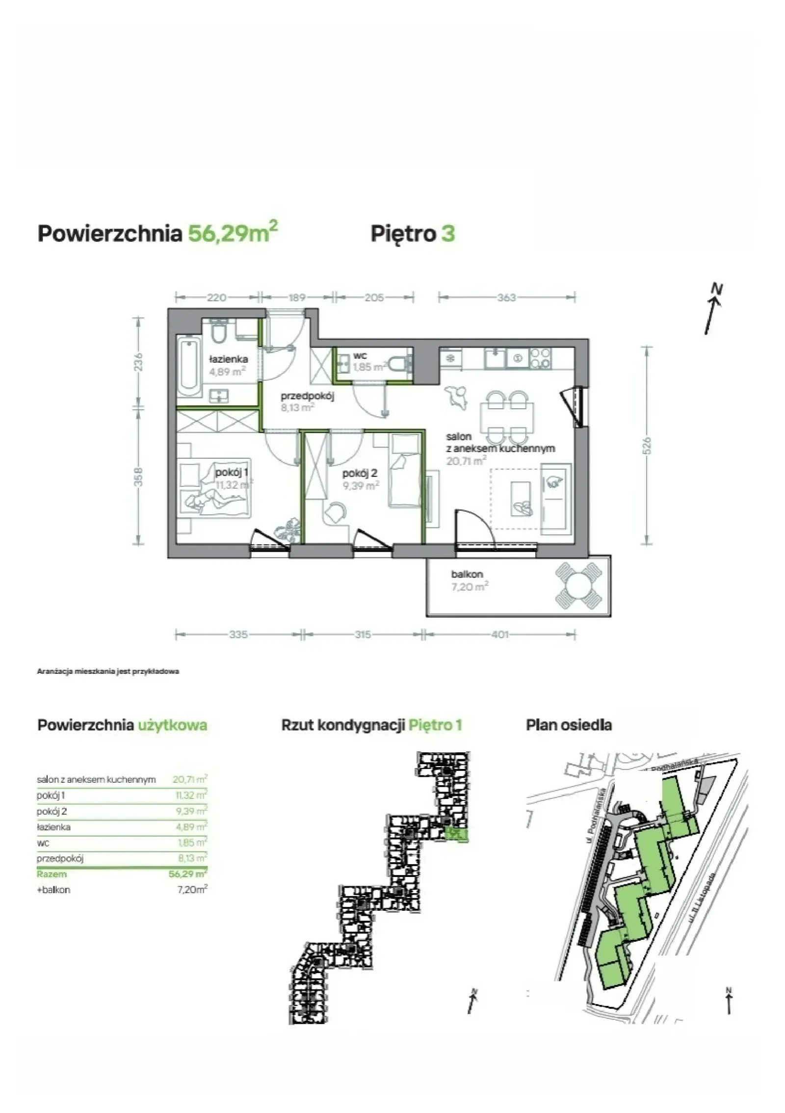 Floor plan: Apartment no. B/KL2/3/03