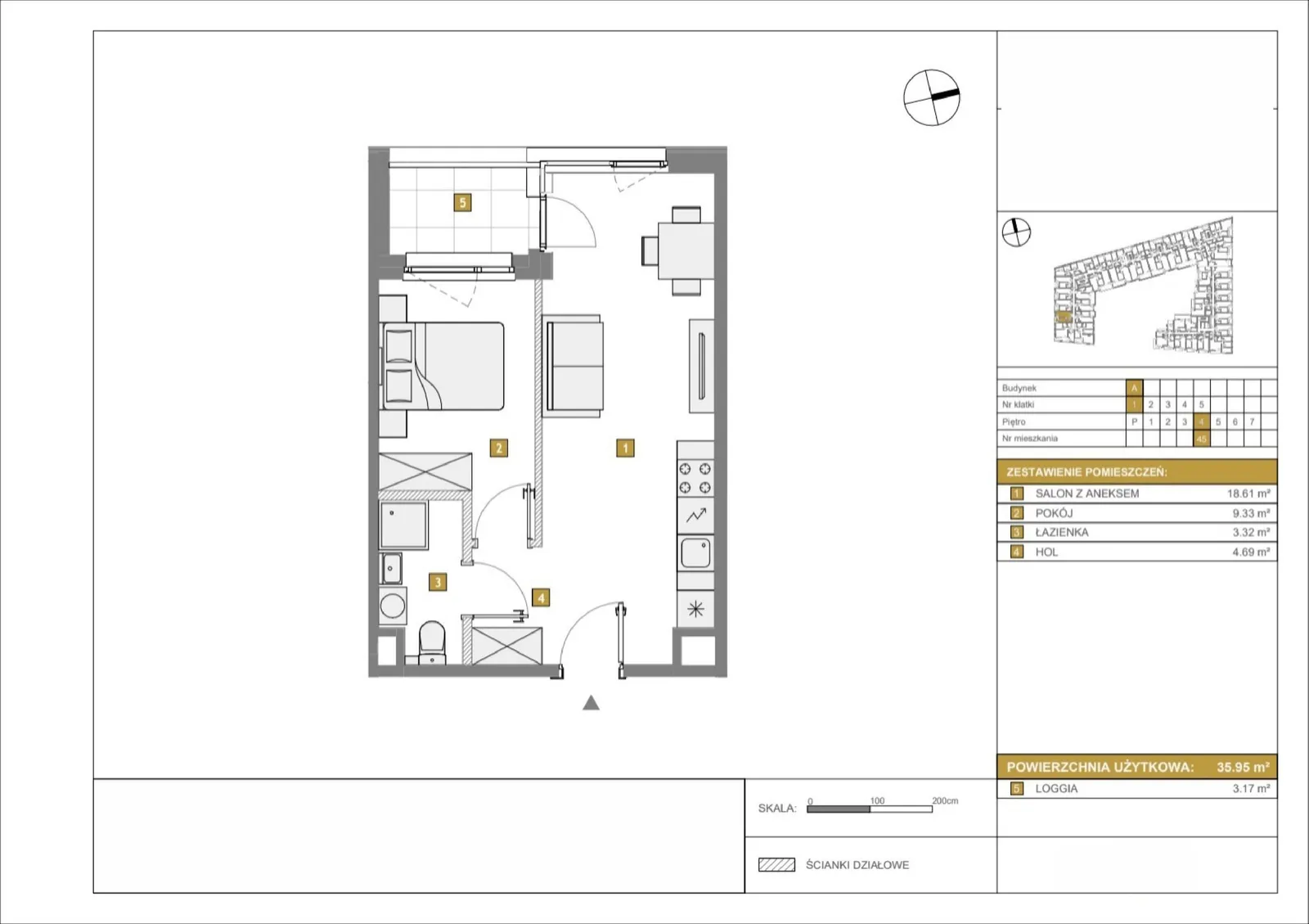 Floor plan: Apartment no. A45