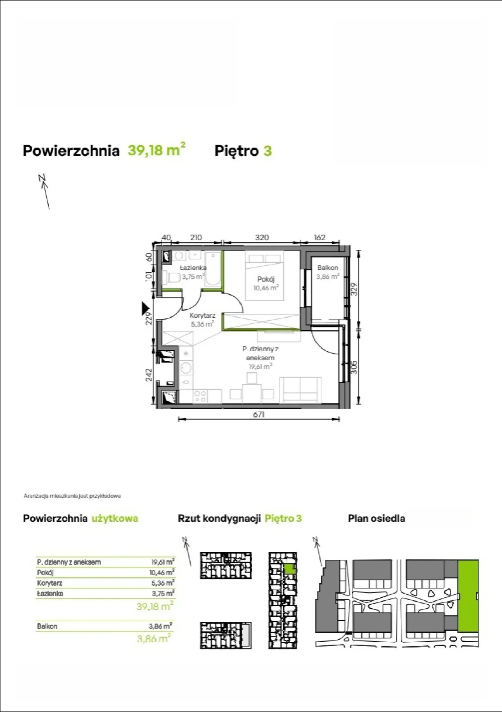 Floor plan: Apartment no. B2/03/43