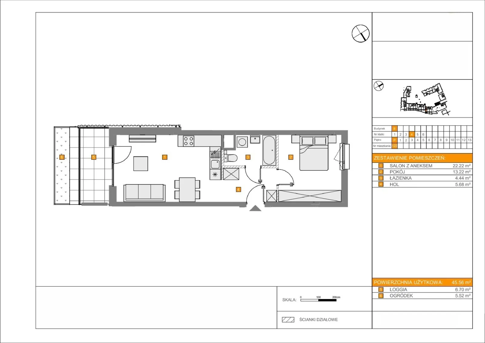 Floor plan: Apartment no. E122