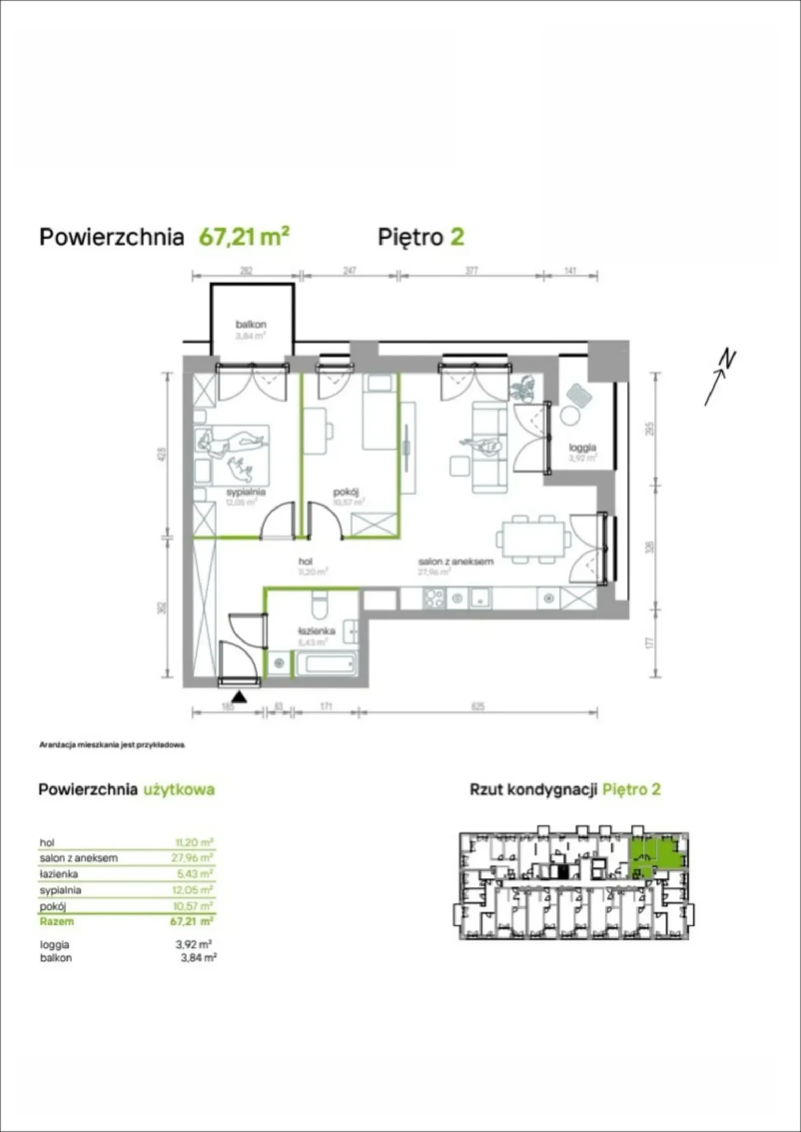 Floor plan: Apartment no. 2/A/07
