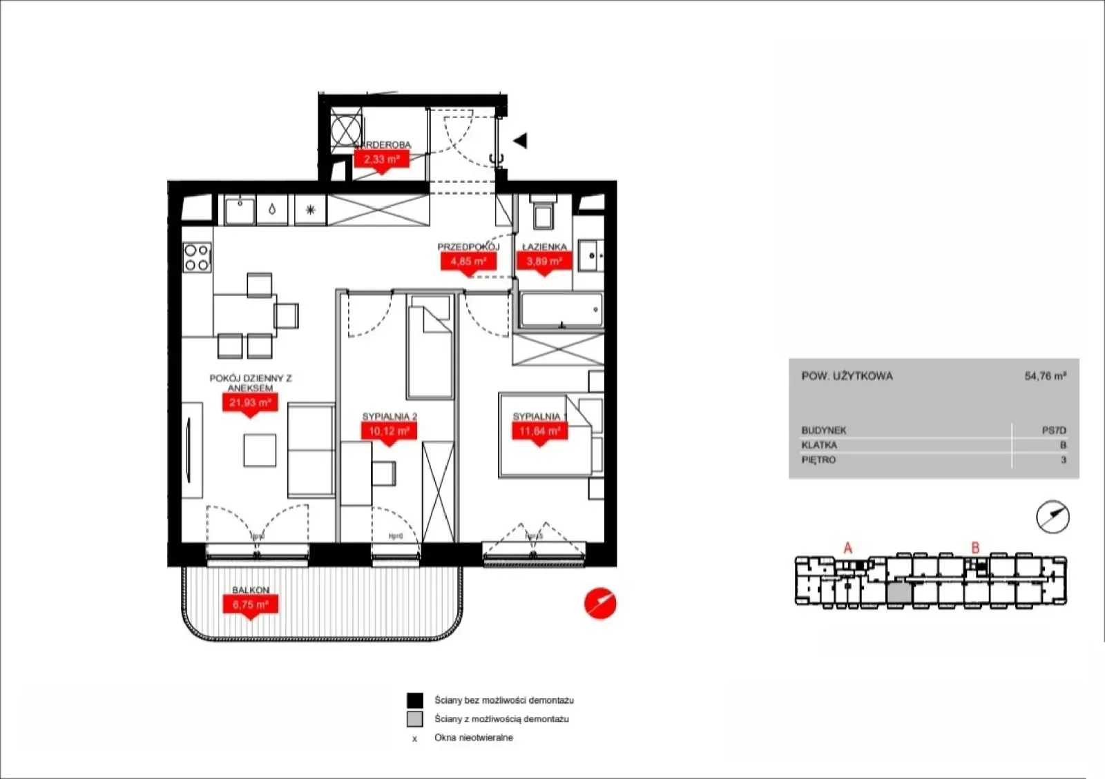 Планування: Lokal PS7D B/3/B0310, 3 pok.